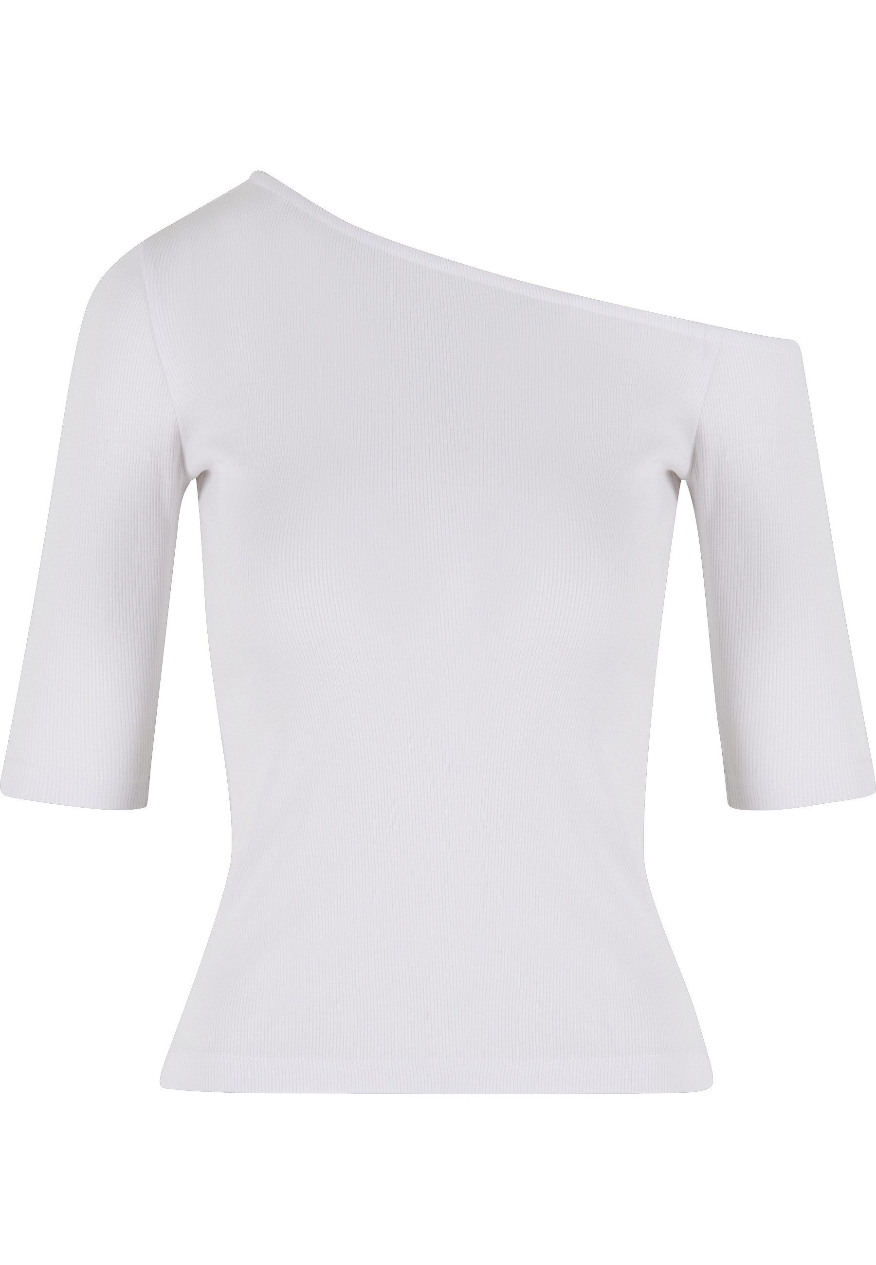 URBAN CLASSICS T-Shirt Urban Classics Ladies Organic Asymmetric Rib Tee (1-tlg)