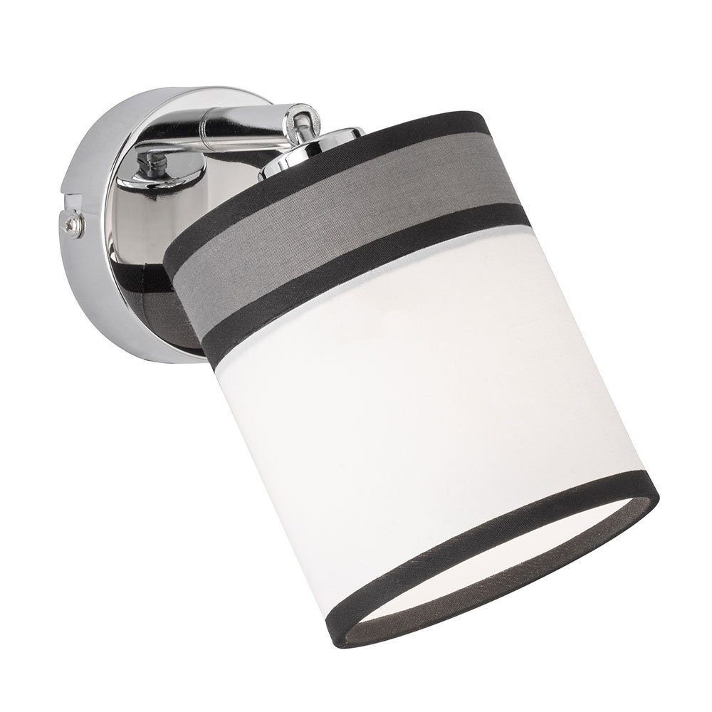 WOFI Wandleuchte, Leuchtmittel nicht inklusive, Wandlampe Schlafzimmer Stoff Wandlampe Schwenkarm weiß