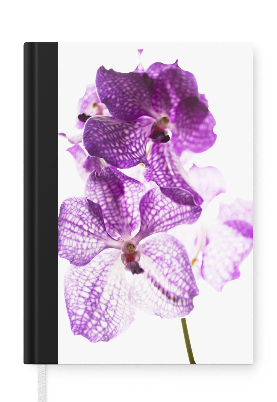 MuchoWow Notizbuch Lila Orchideen, Notebook, Notizblock a5, Tagebuch, Journal Liniert