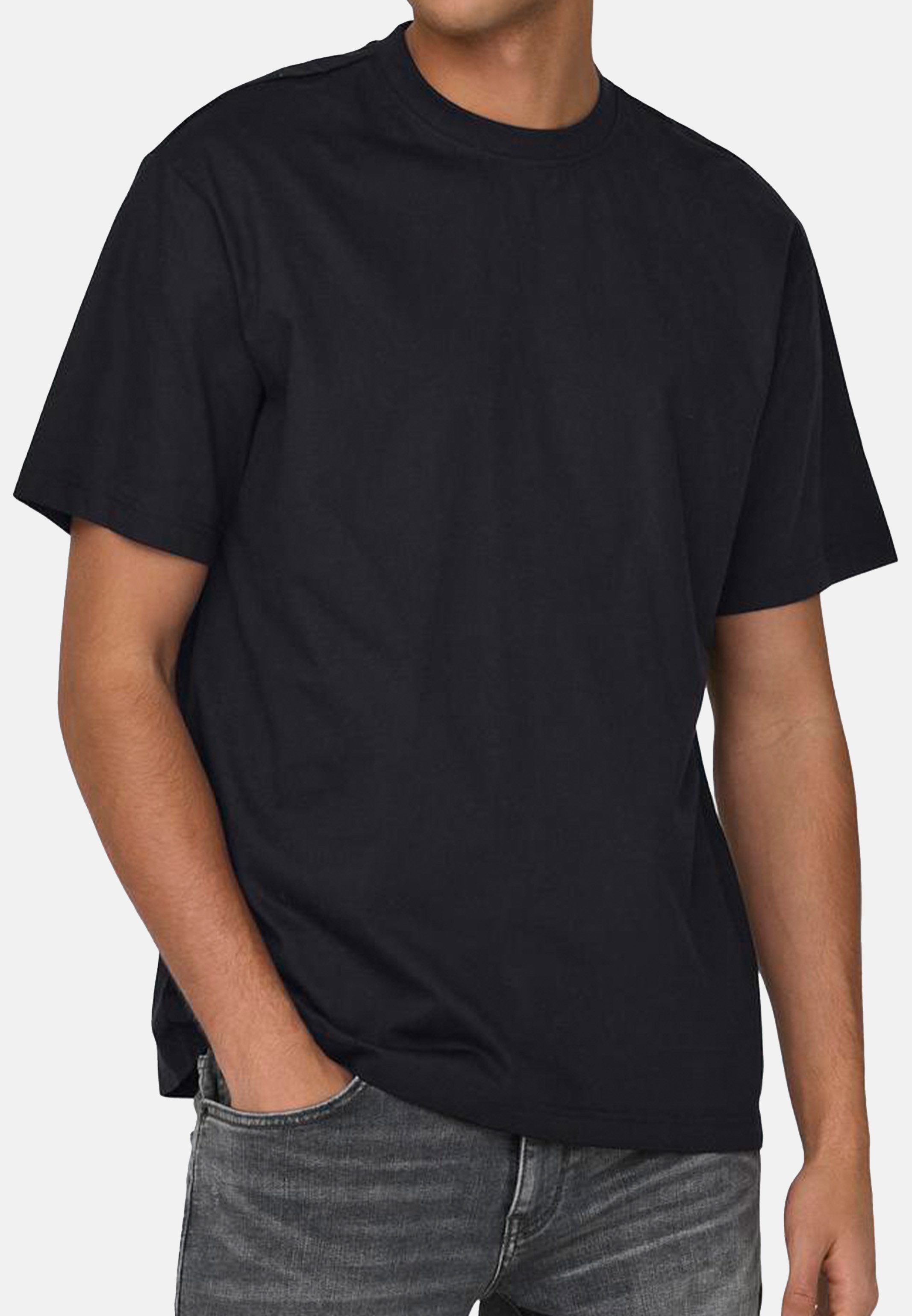 ONLY & SONS T-Shirt - oversize kurzarm Shirt - Basic T-Shirt einfarbig - un günstig online kaufen