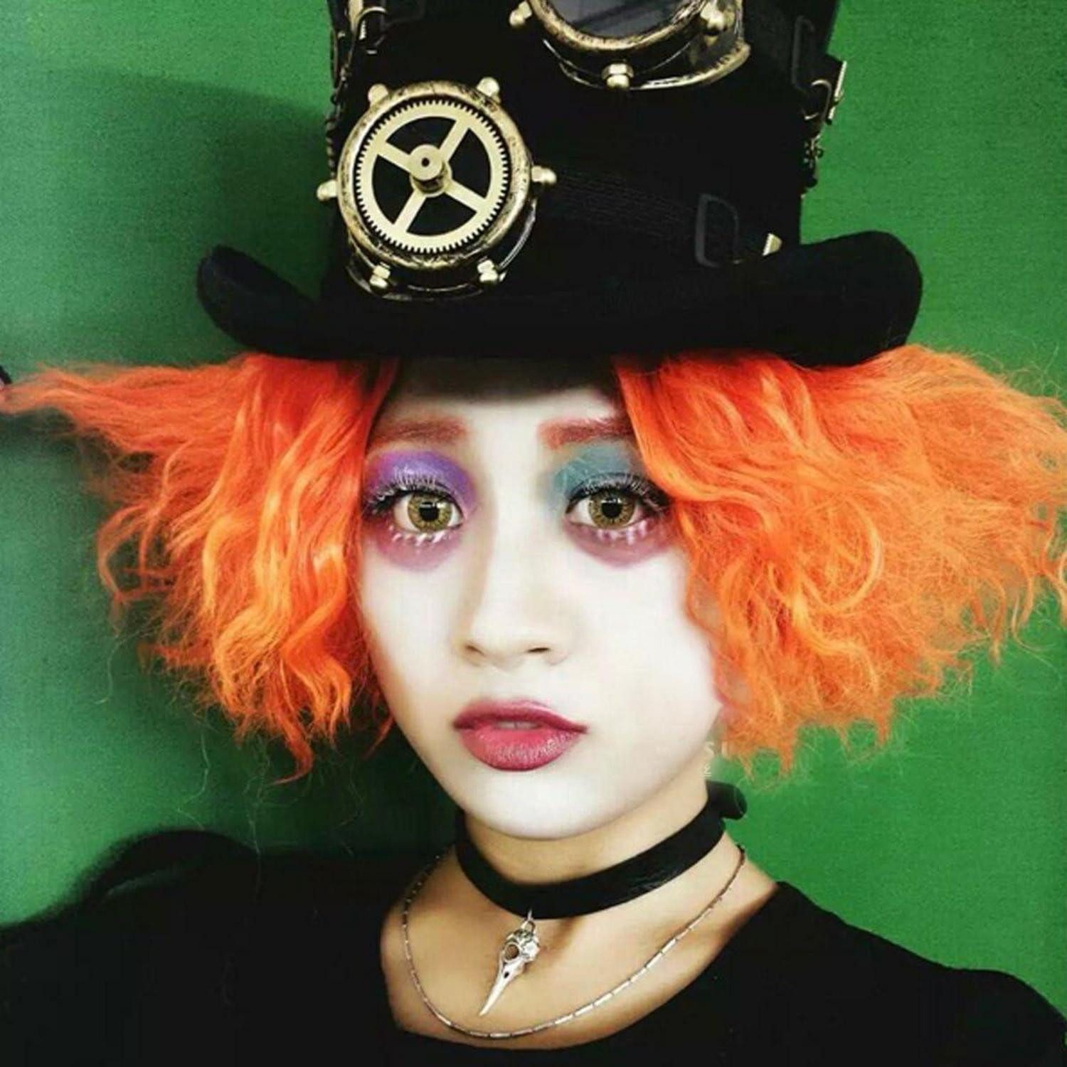 LuxusKollektion Kostüm-Perücke Perücke Mad Hatter Herren Afro Kurz Lockig Zottelig Orange-Mad Hatter
