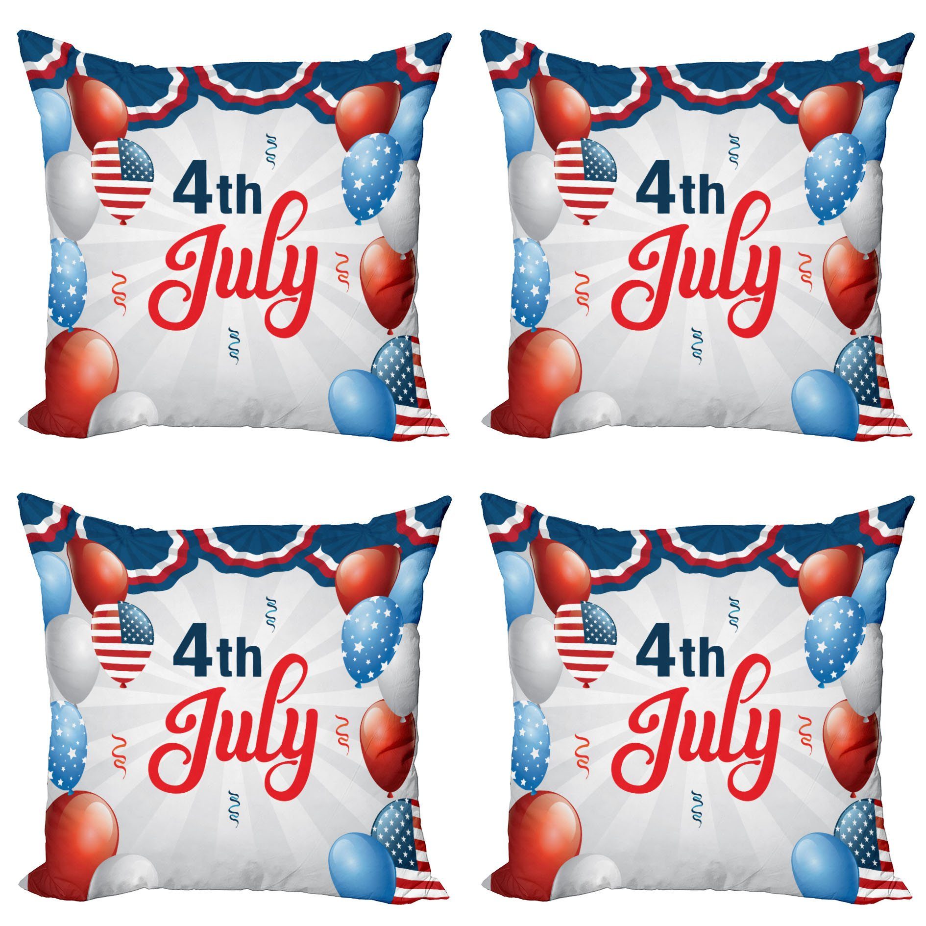 Party USA-Stil Luftballons Abakuhaus Doppelseitiger Digitaldruck, Juli Kissenbezüge 4. Modern (4 Stück), Accent