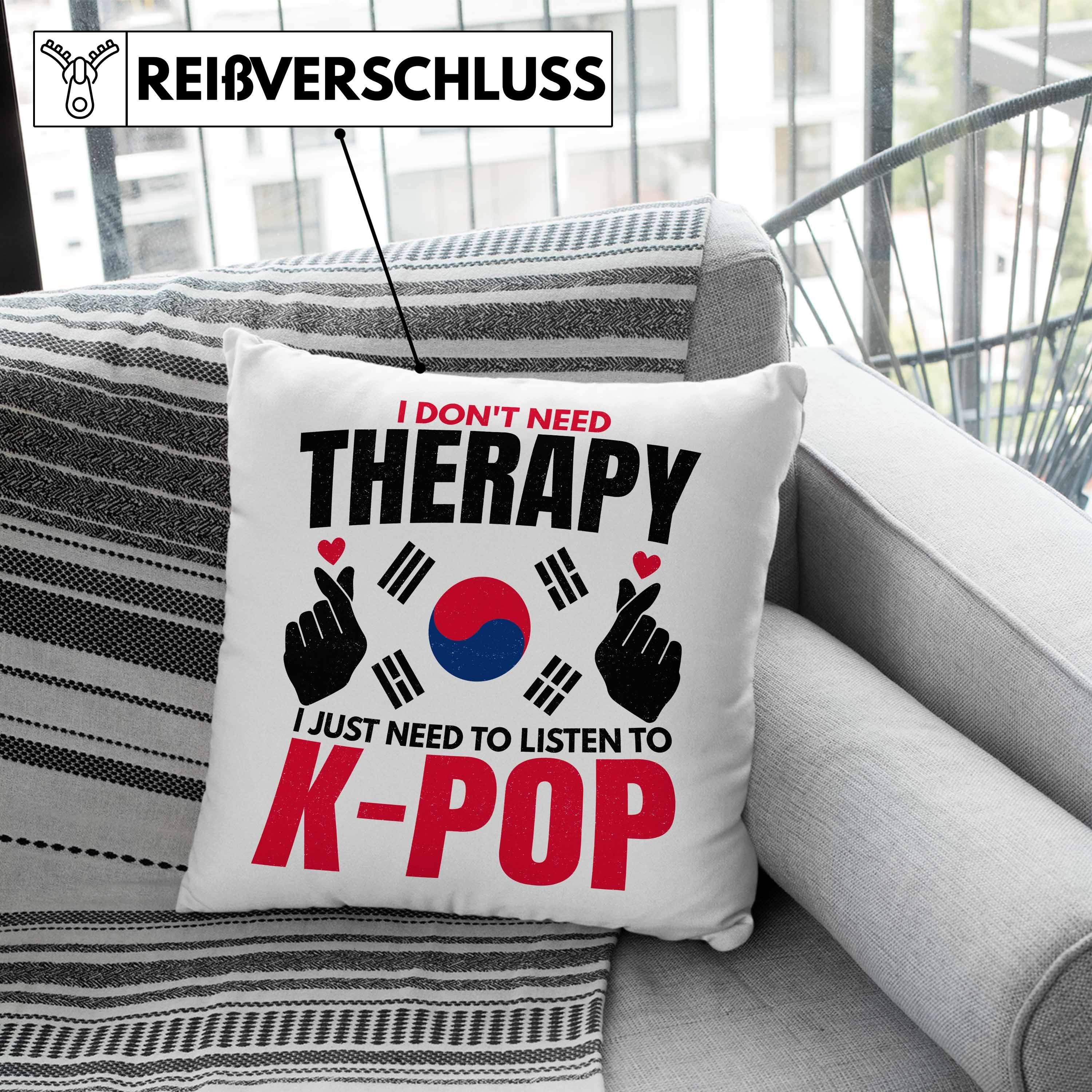 Style Koreal Dekokissen 40x40 mit Füllung Geschenk Geschenkidee Grau Trendation Südkorea Kissen K-Pop Kpop - Trendation Dekokissen Spruch