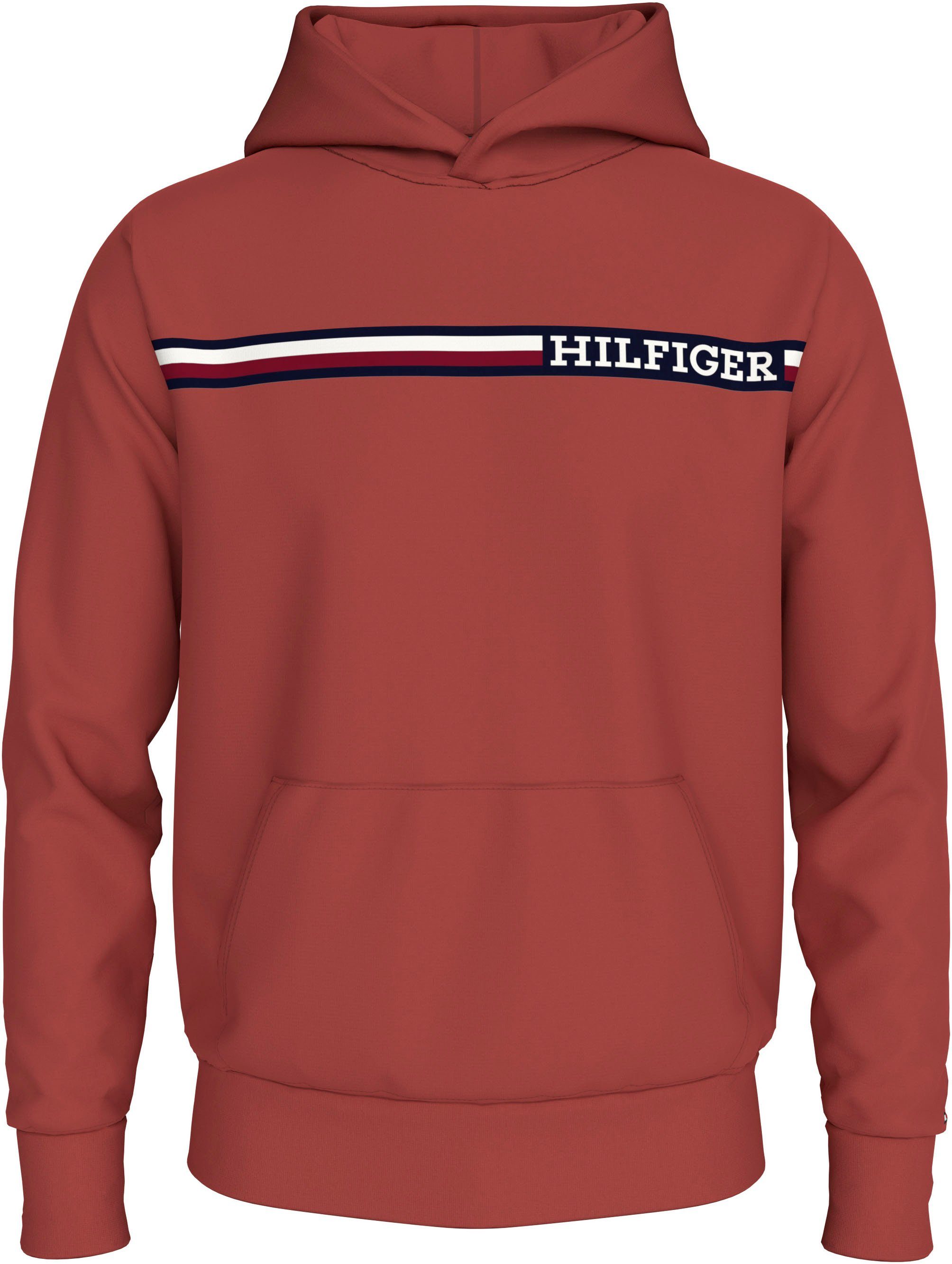 Tommy Hilfiger Big & Tall Kapuzensweatshirt BT-CHEST STRIPE HOODY-B Große Größen mit Logoprägung
