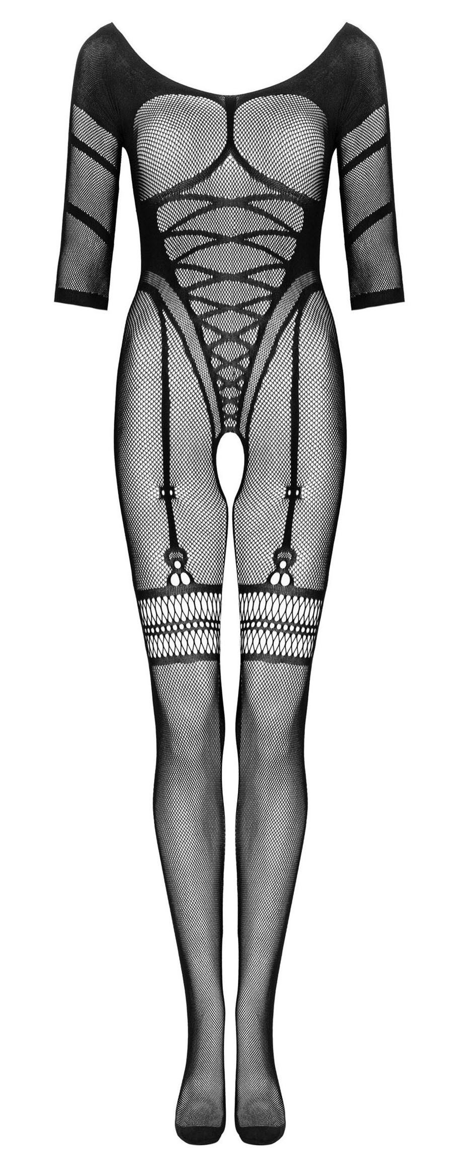 Obsessive Bodystocking-Ouvert figurbetonter Einteiler mit raffinierten Mustern