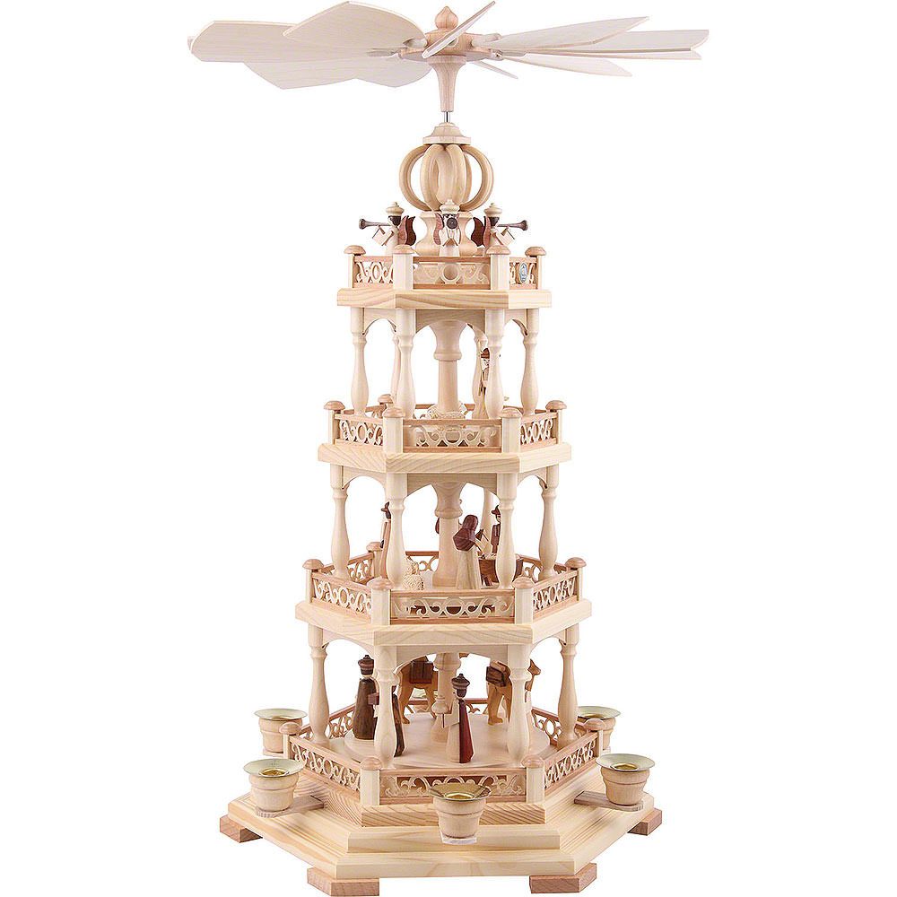 Müller Kleinkunst GmbH Seiffen Weihnachtspyramide 4-stöckige Pyramide Heilige Geschichte (58cm) von Müller Kleinkunst