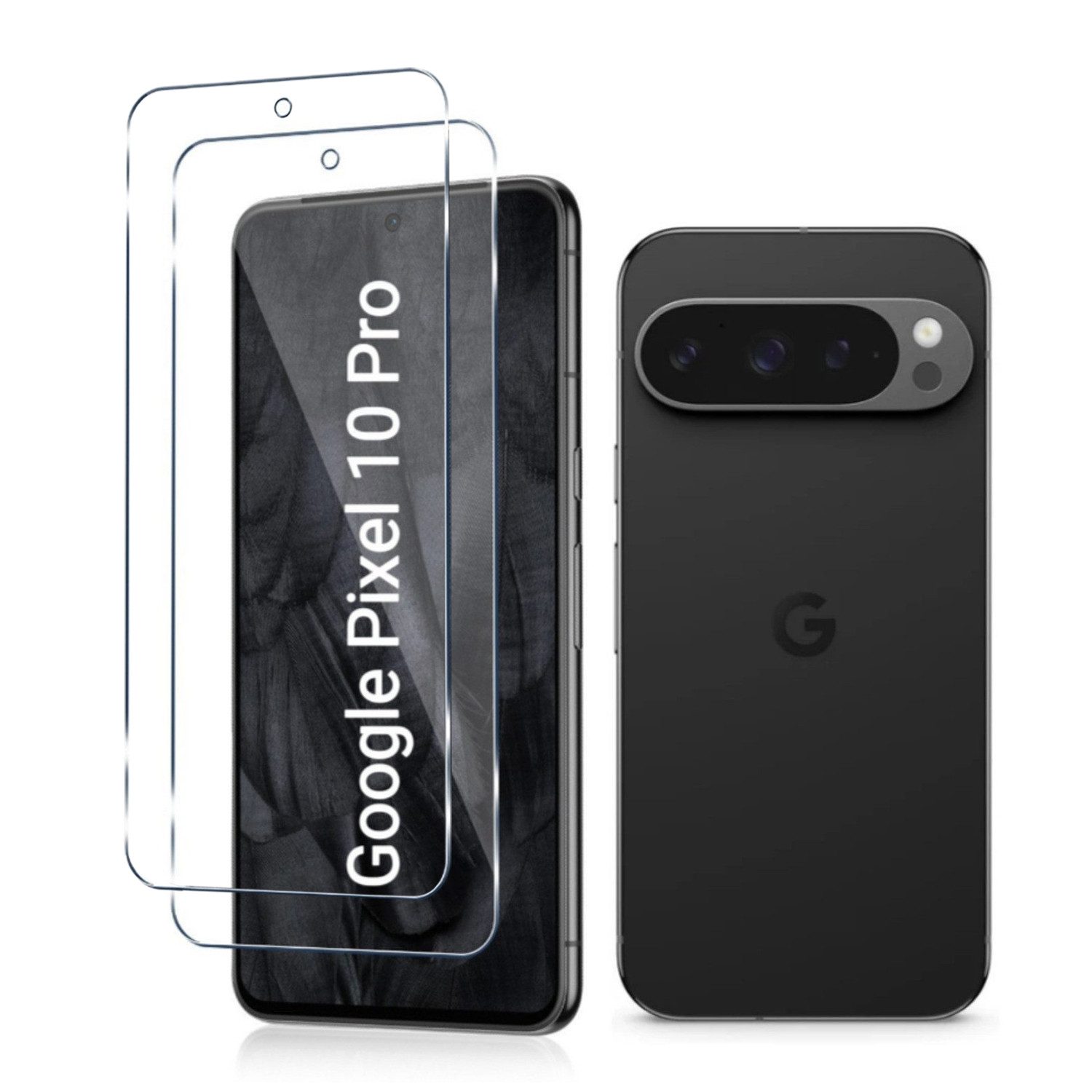 CLM-Tech Displayschutzglas 2X für Google Pixel 10 / 10 Pro, Panzerglas Folie - Blasenfreie Anbringung und kratzfest -, 2 Stück, Anti-Fingerabdruck