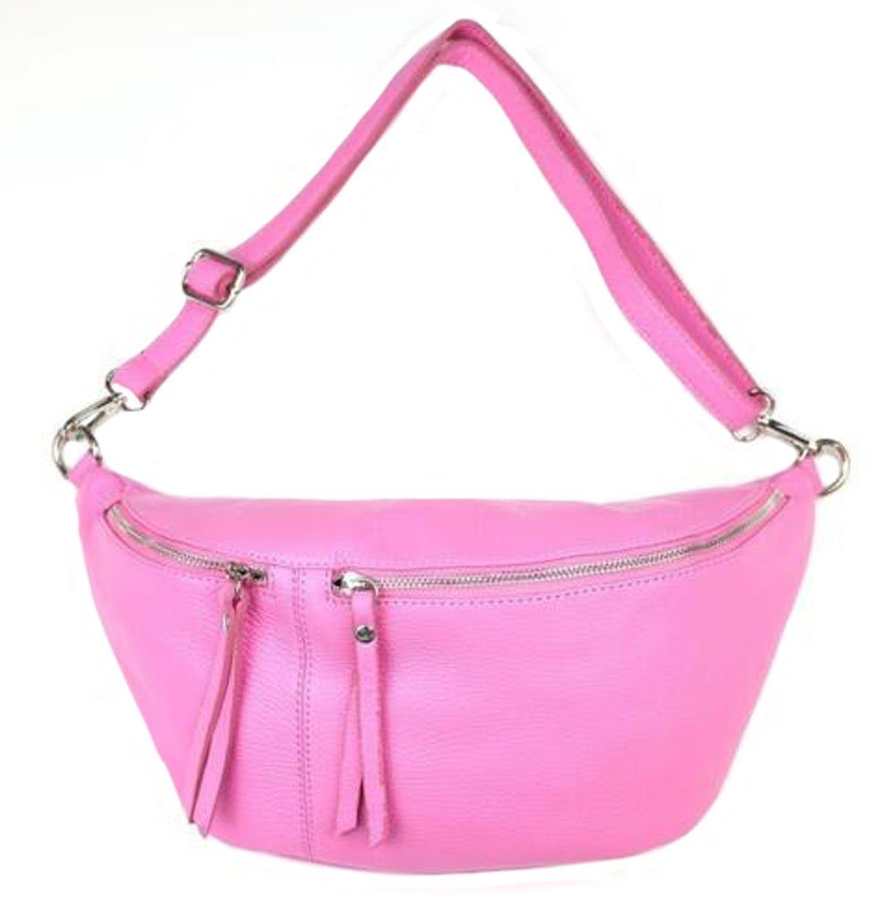 Bodybag Leder, made Sa-Lucca Crossbag echt in echt Bauchtasche in Leder made XXL Bauchtasche Italy, Italy bubblepink