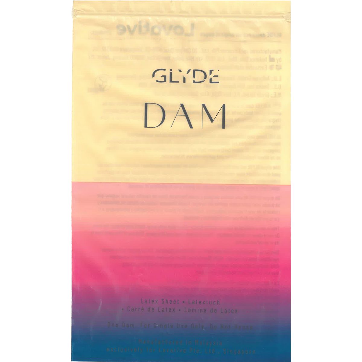 Glyde Kondome Glyde Oral Dental Dams 4 farbige Latex-Schutz- Lecktücher mit Duft Variante: Creme/Vanilla, 4 St., seidenweiche Latex-Tücher für Oralverkehr, Gelb gefärbt - Lecktücher mit Vanilleduft