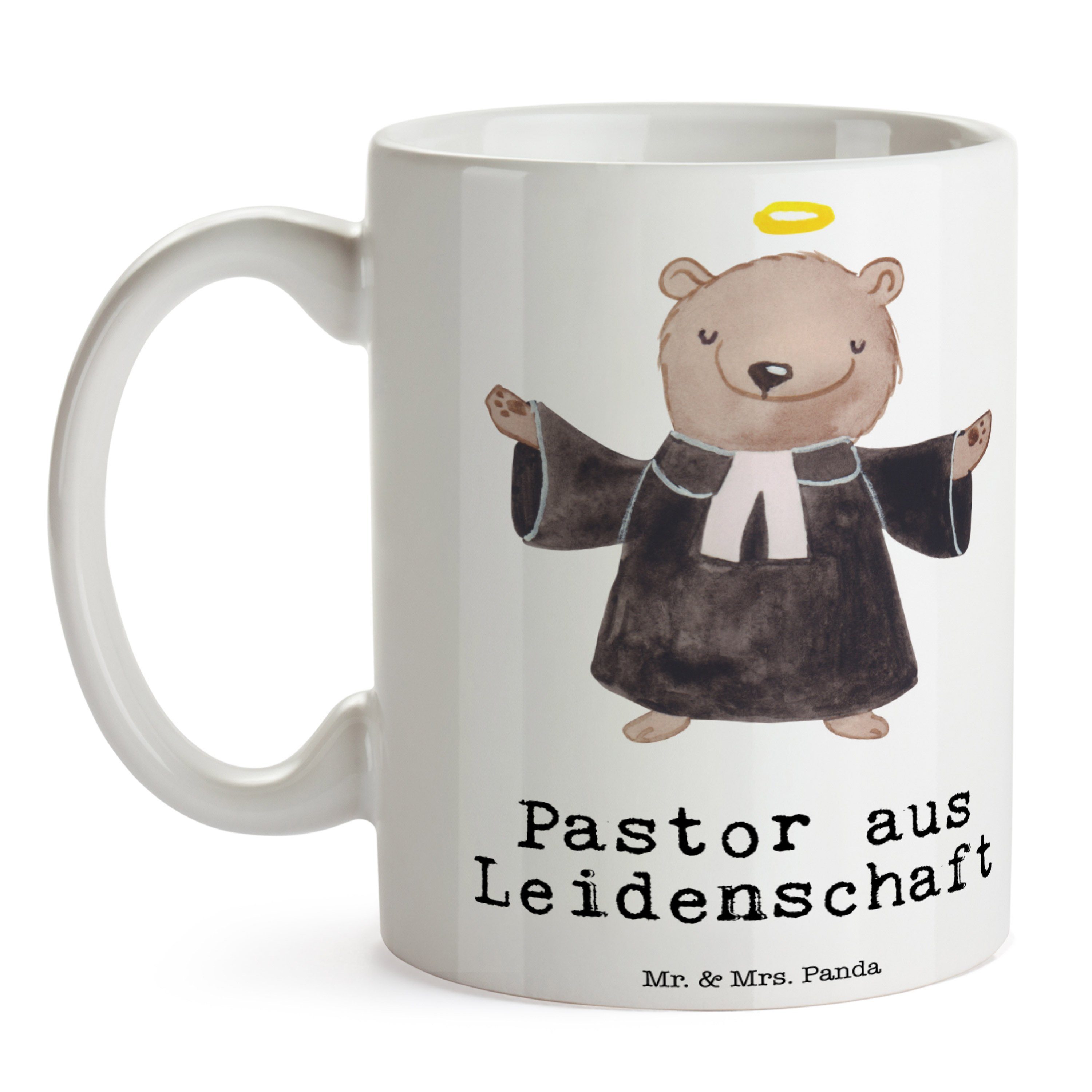 Te, aus Pastor & Beruf, - Keramik Tasse Panda Tasse, Mrs. Weiß - Geschenk, Teetasse, Mr. Leidenschaft