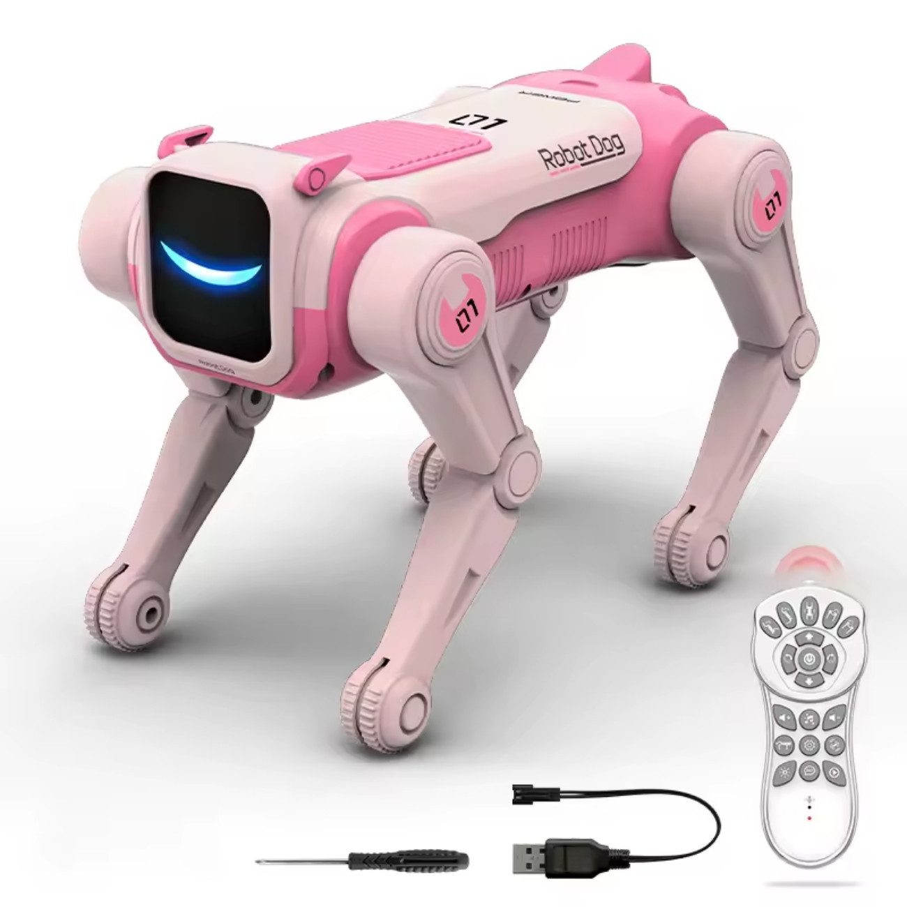 Athlix Robotertier Singender & Tanzender 2,4 GHz Ferngesteuerter Stunt-Roboterhund, Interaktiver Roboterhund mit zahlreichen Bewegungsabläufen