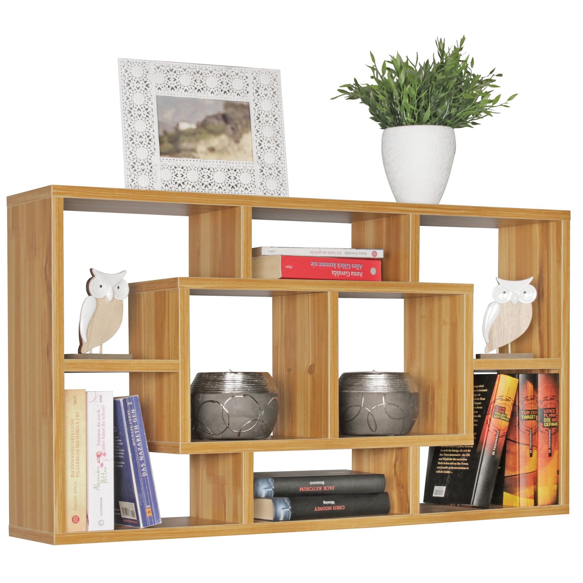 Wohnling Wandregal WL5.169, Buche 85x47,5x16 cm MDF-Holz, Hängeregal Modern, Wandboard Freischwebend Dekoregal Bücherregal Wand