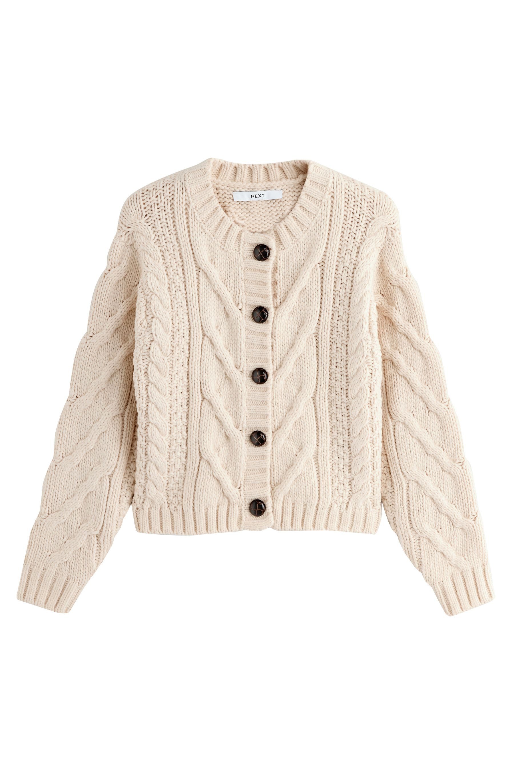 Next Strickjacke Grobstrickjacke mit Zopfmuster (1-tlg)