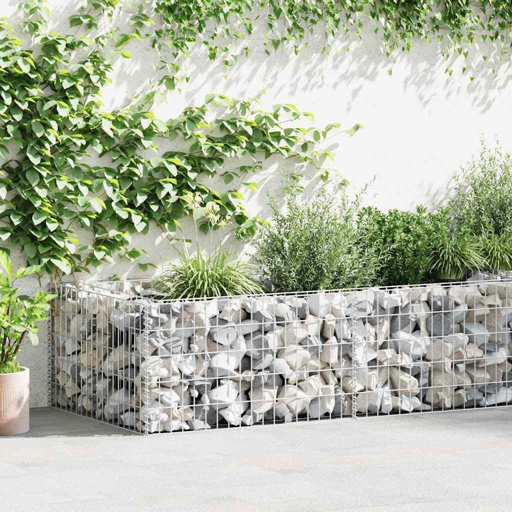 furnicato Gabionenzaun Steinkorb-Pflanzkübel 180 x 90 x 50 cm aus verzinktem Stahl, Witterungsbeständiges Gemüsebeet mit punktgeschweißtem Maschengitter
