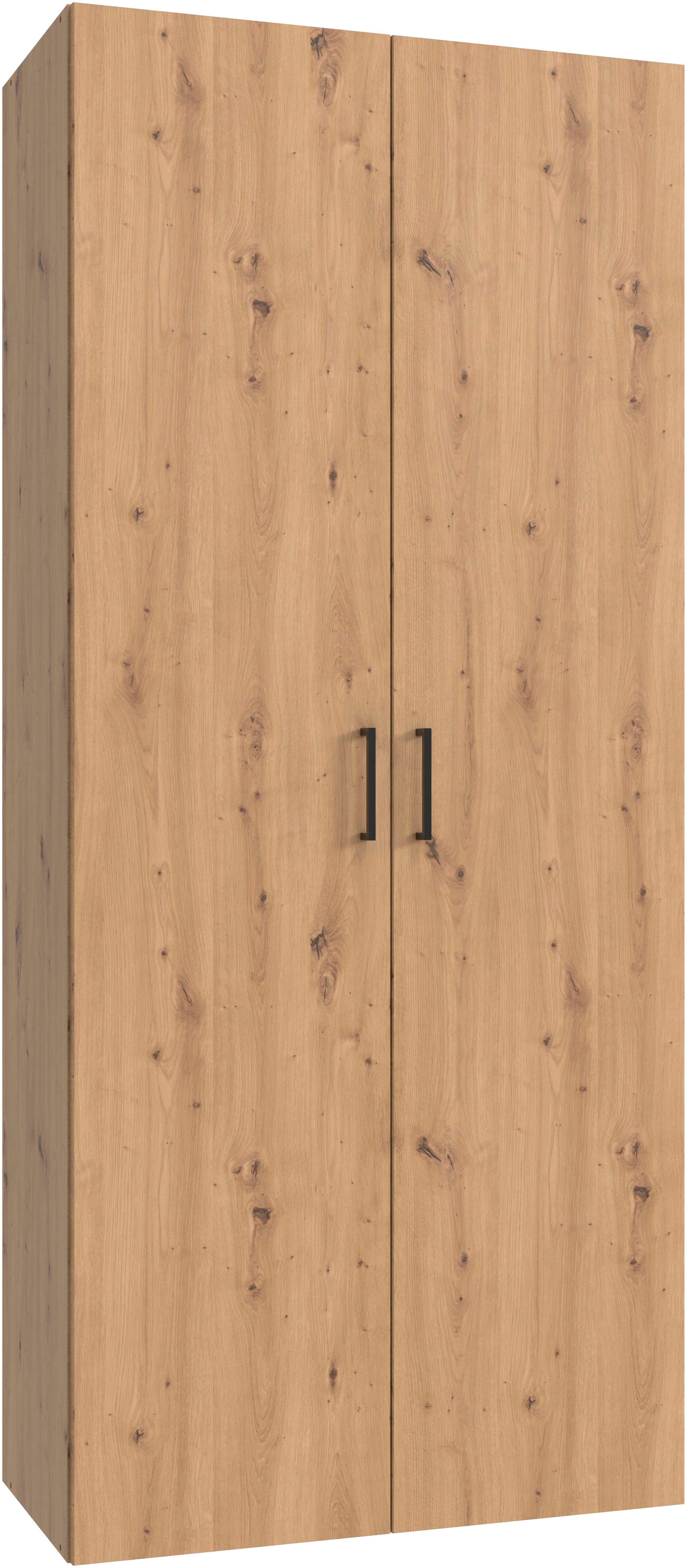 Wimex Kleiderschrank Mugano,in 8 Breiten,3 Höhen,2 Tiefen, viele Farben, Made in Germany (in Basic oder Premium Ausstattung mit 2 weiteren Einlegeböden) mit langen oder kurzen Griffen aus Metall, mit oder ohne Spiegel