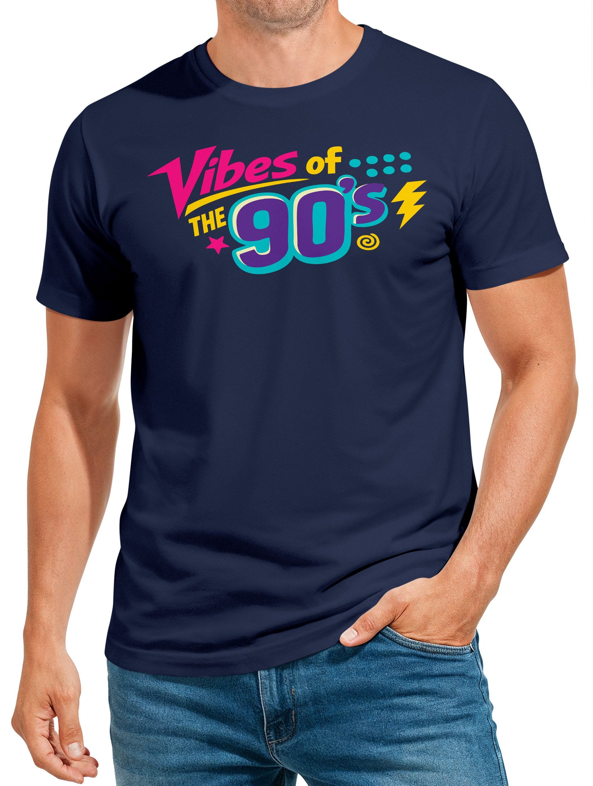 Print-Shirt Herren T-Shirt Fasching Karneval - Vibes 90er Jahre -Kostüm-Ersatz
