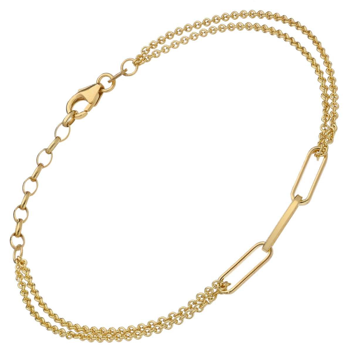 trendor Silberarmband 15494, für Damen 925 Silber Vergoldet Zweireihig