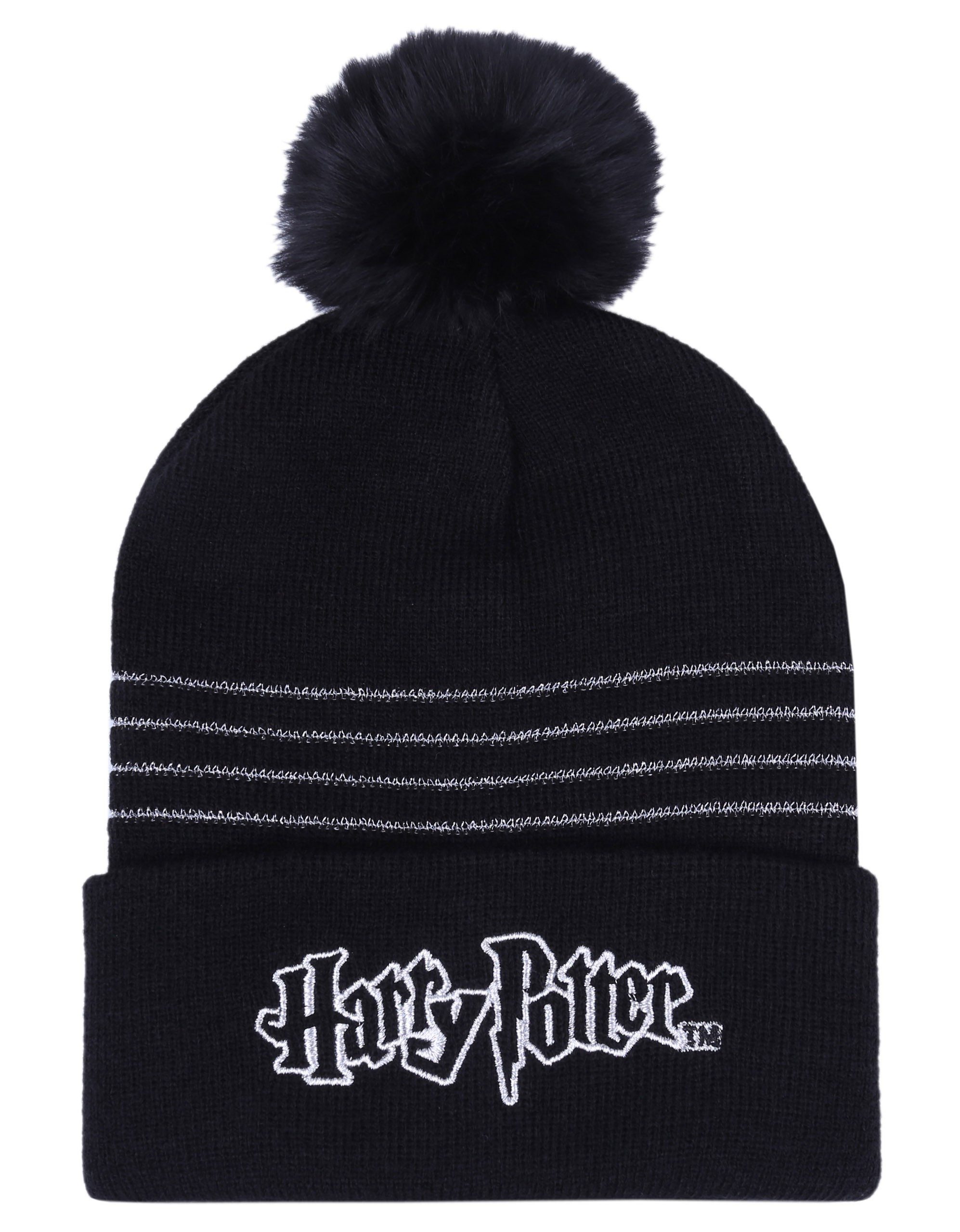 Harry Potter Beanie Schwarz-silberfarbene Mädchenmütze Harry Potter 4-7 Jahre