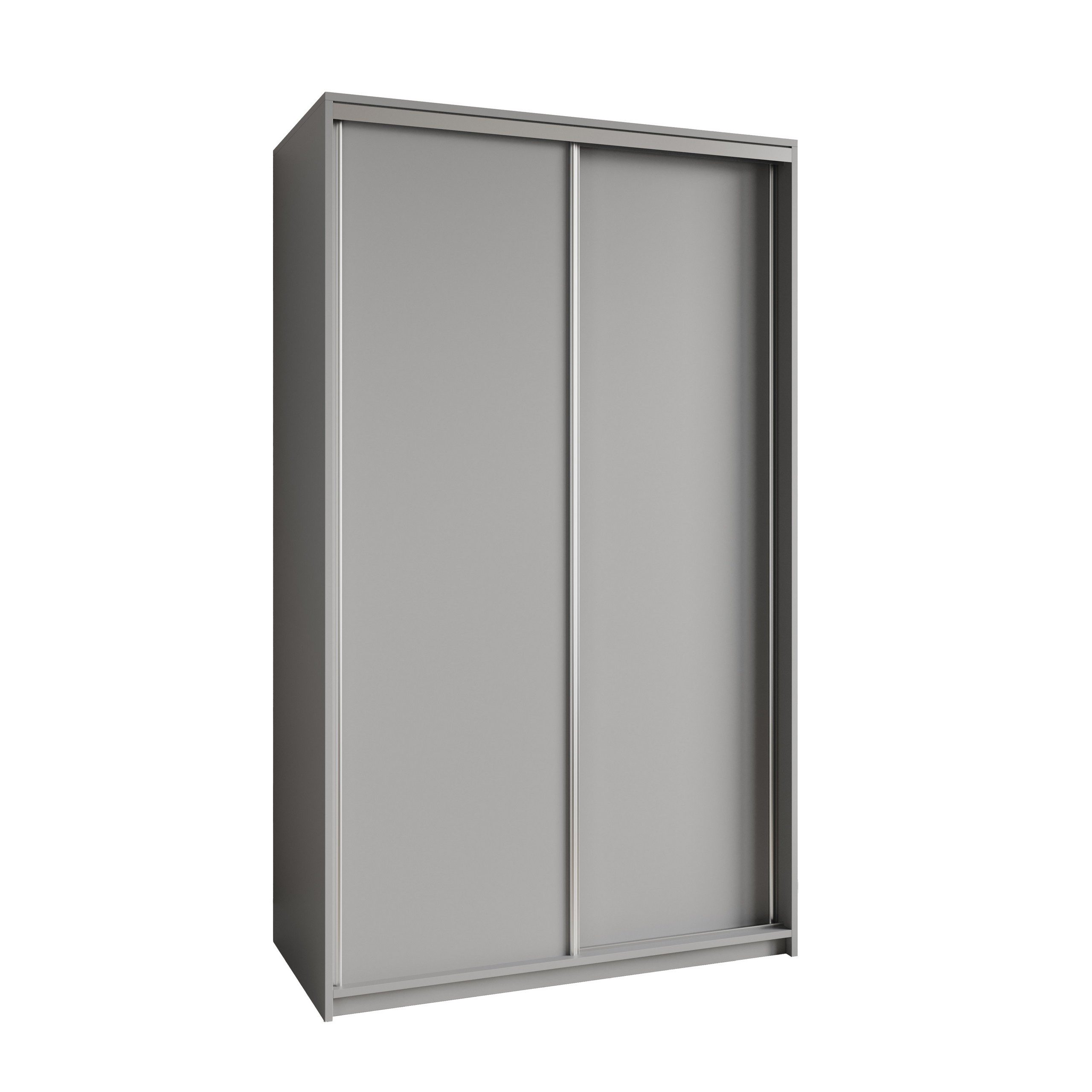 Masseno Schwebetürenschrank NISSE 120 cm Kleiderschrank 2 Türen und 2 Schubladen Graphitfarben