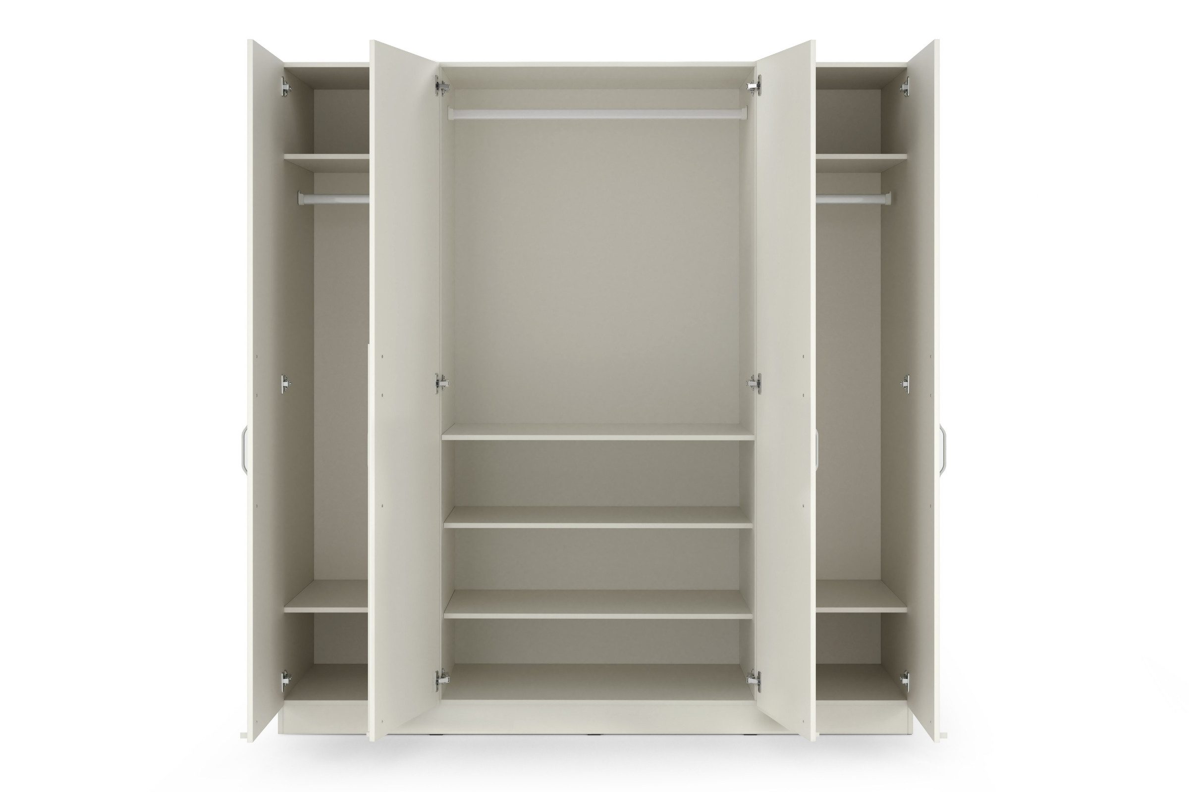 Deine Möbel 24 Kleiderschrank BRISSO BR1 200 cm 4-türig, Kaschmir matt, Eiche Cremona, Platingrau (ideal für Schalfzimmer & Ankleidezimmer, 1-St., Schubladen & Aufsatz optional) Kaschmir matt, Eiche Cremona, Platingrau