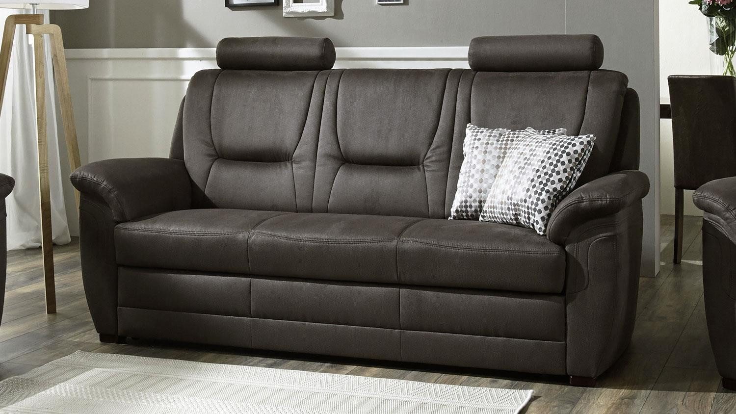 POLIPOL Polstergarnitur Sofagarnitur Diamant 3-2-1 Stoff Microfaser Nougat Bonellfederkern, (3-tlg), Federkern, Nosagfederung