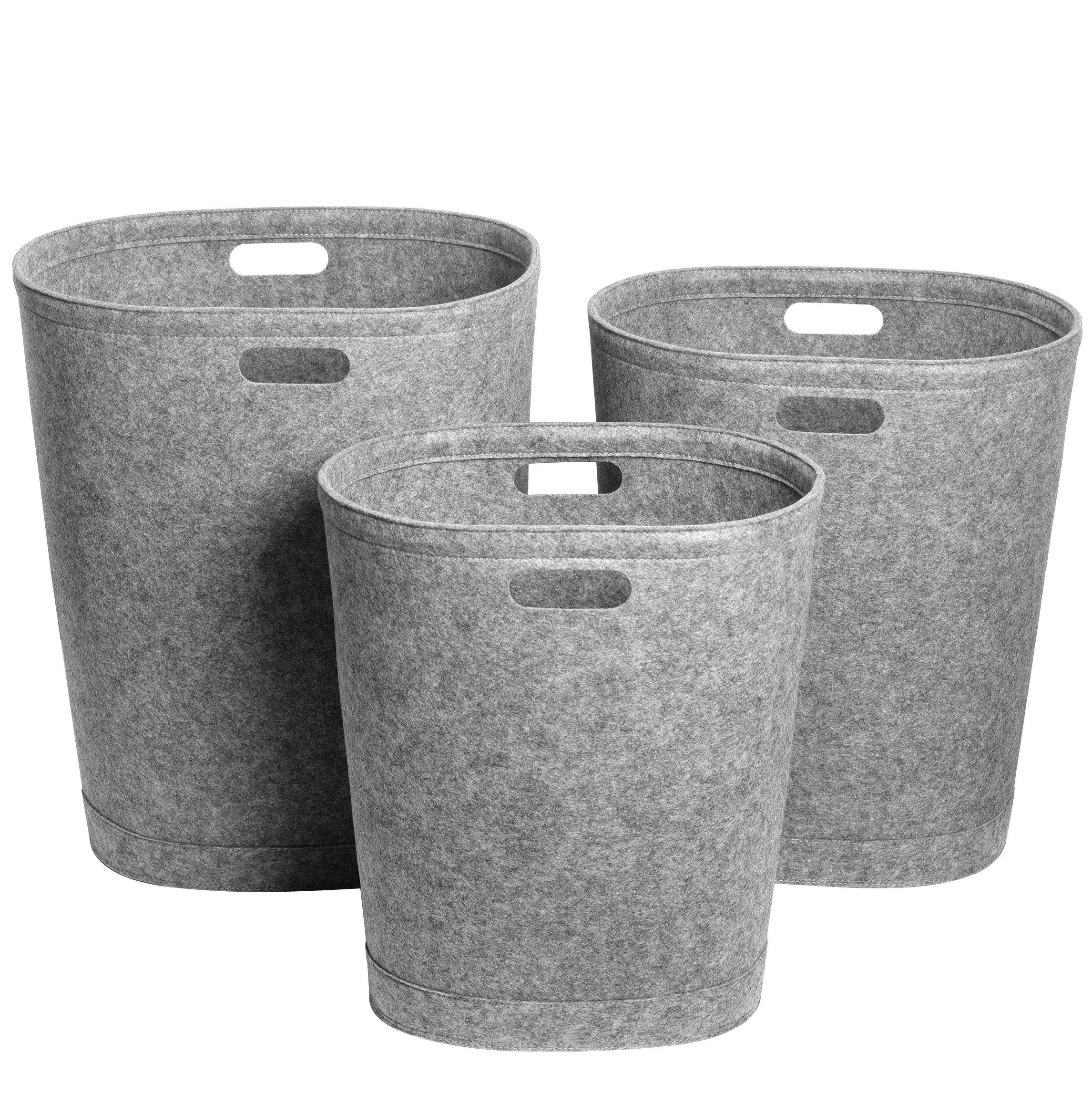 Libaro Wäschekorb 3er Set Wäschesammler 80l 60l 40l mit Griffen Wäschesack günstig online kaufen