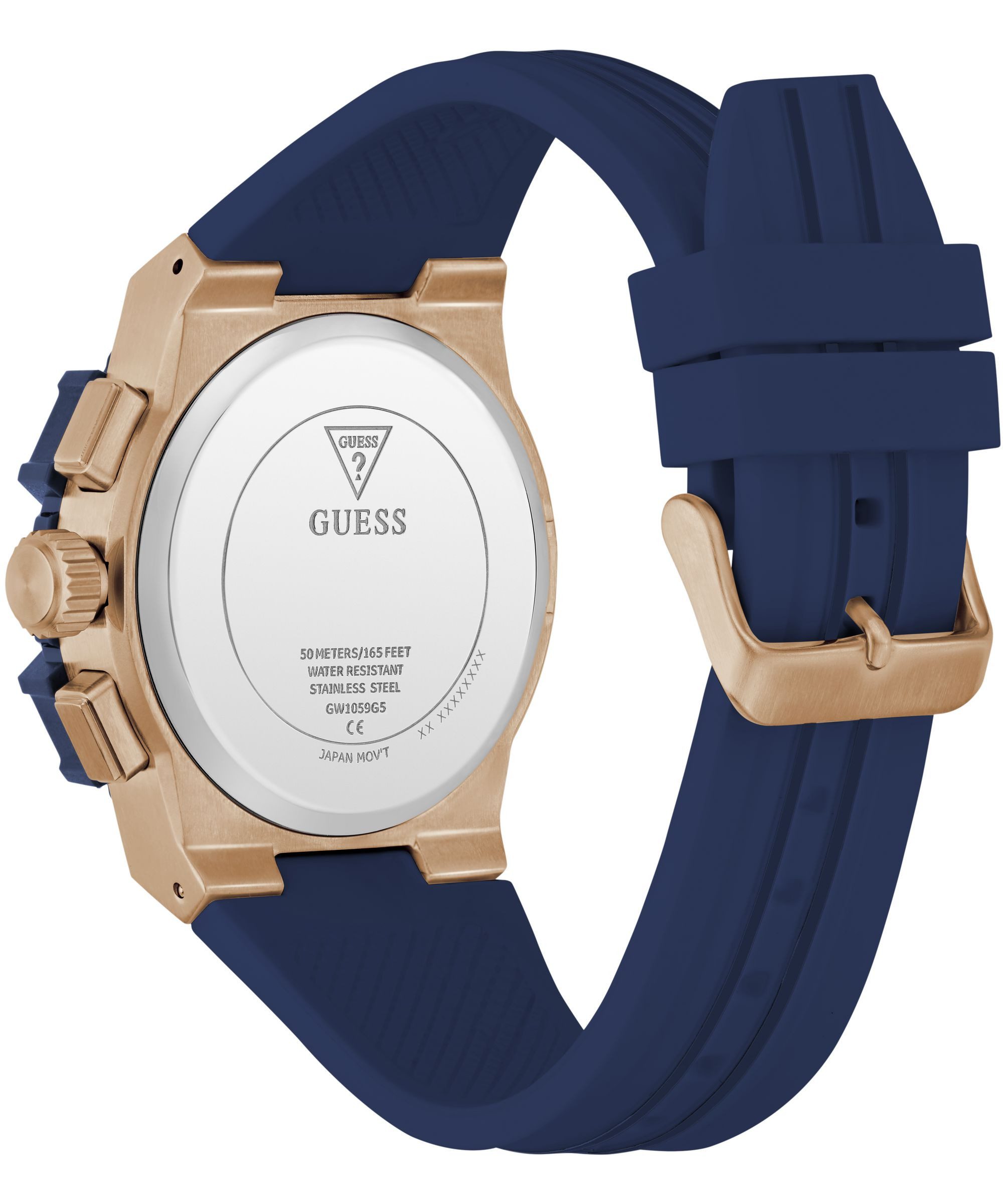 Guess Multifunktionsuhr FORE GW1059G5, Quarzuhr, Armbanduhr, Herrenuhr, Silikonarmband, analog, Wochentag