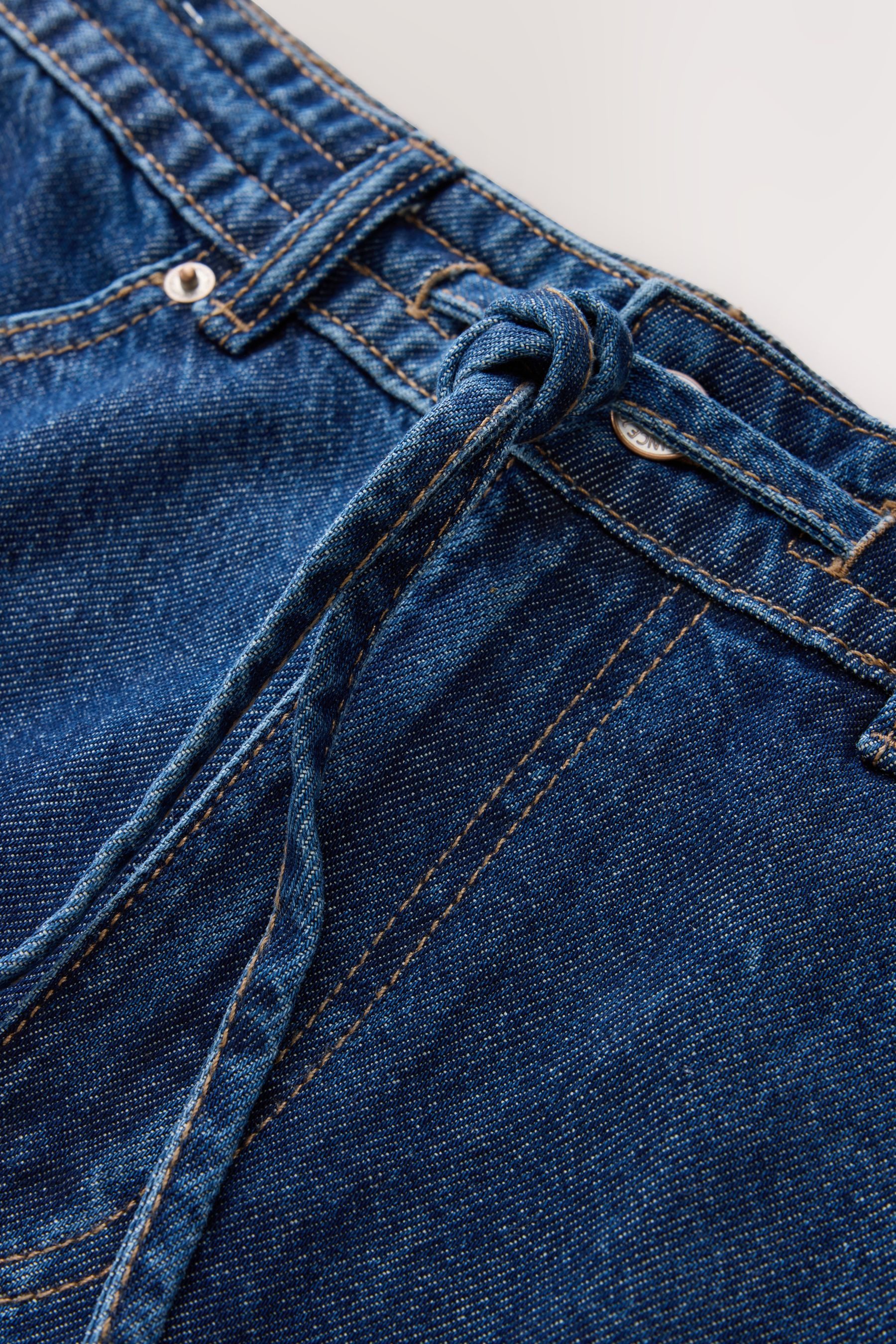 Next Weite Jeans Jeans mit Kordelzug und weitem Bein, Kurzgröße (1-tlg) – Bild 2 von 3