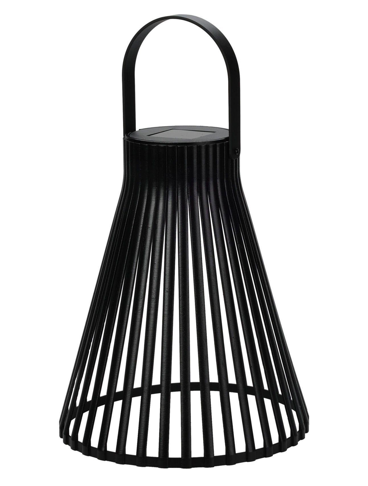 Spetebo LED Solarleuchte Solar Laterne schwarz in Trichterform - 23 cm, LED, warmweiß, Gartenleuchte in warm weiß