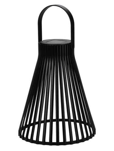 Spetebo LED Solarleuchte Solar Laterne schwarz in Trichterform - 23 cm, Einschaltautomatik, LED, warmweiß, Gartenleuchte in warm weiß
