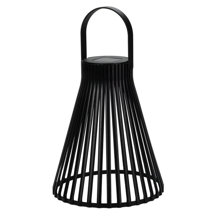Spetebo LED Solarleuchte Solar Laterne schwarz in Trichterform - 23 cm LED warmweiß Gartenleuchte in warm weiß
