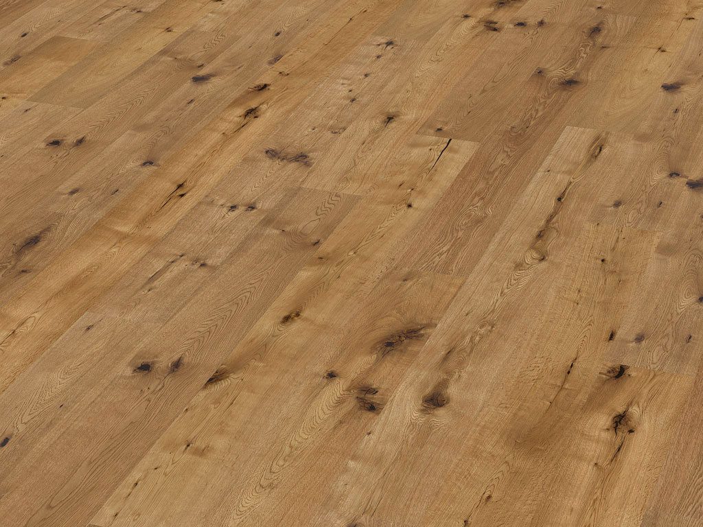 Timefloor Parkett Parkett Eiche markant geräuchert geölt Landhausdiele gebürstet, 8 St.