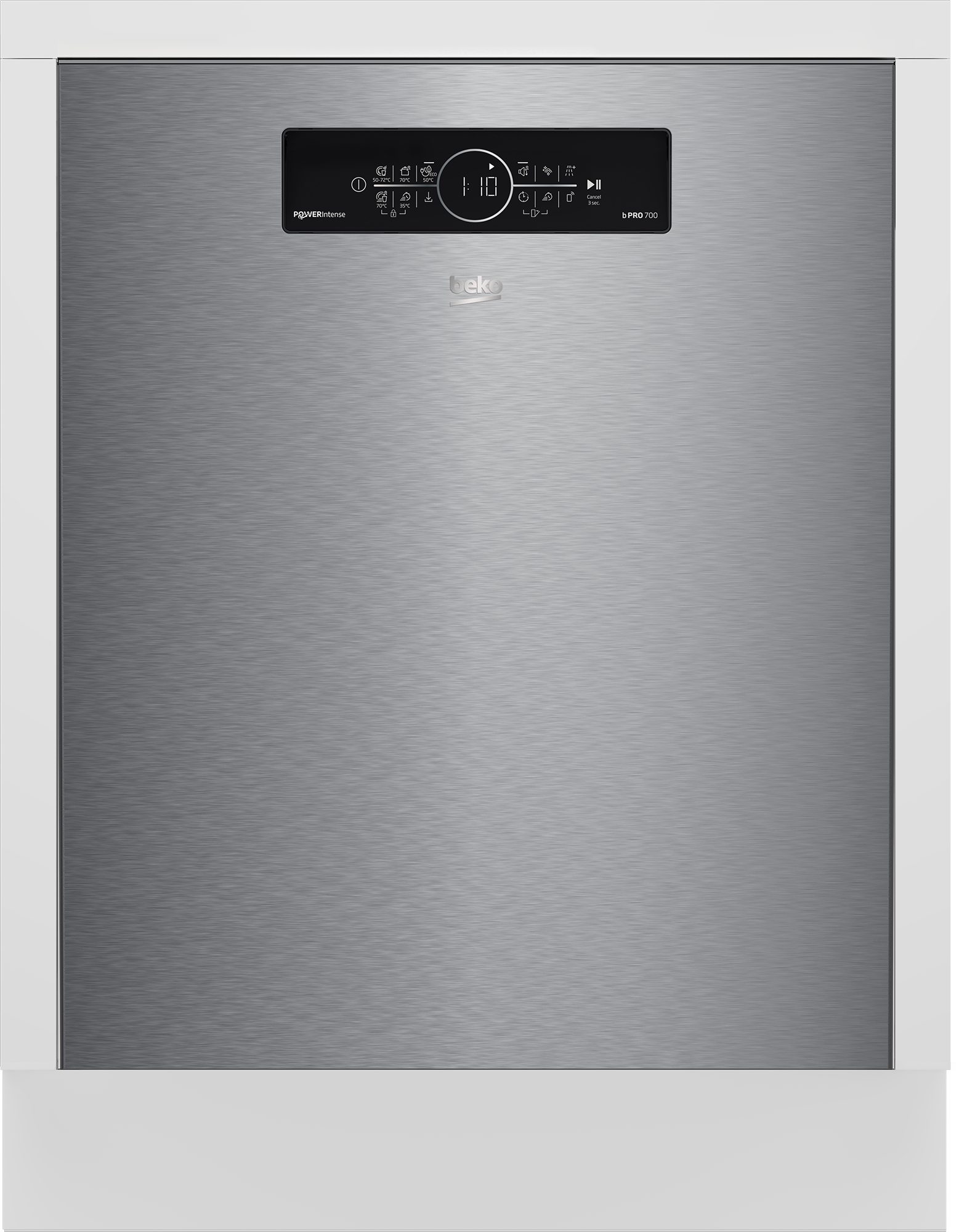 BEKO Unterbaugeschirrspüler BDDN36550XP, 8,9 l, 15 Maßgedecke, Doppelt gut organisiert – inklusive Besteckschublade und Besteckkorb