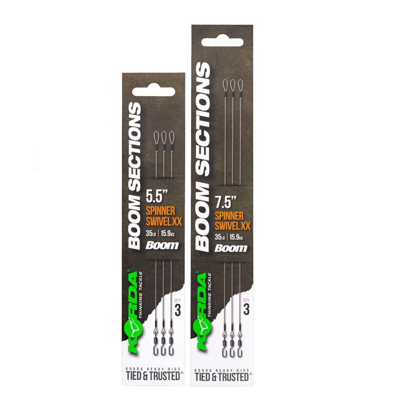 Karpfenhaken Korda Booms Spinner Swivel XX - 3 Karpfenrigs
