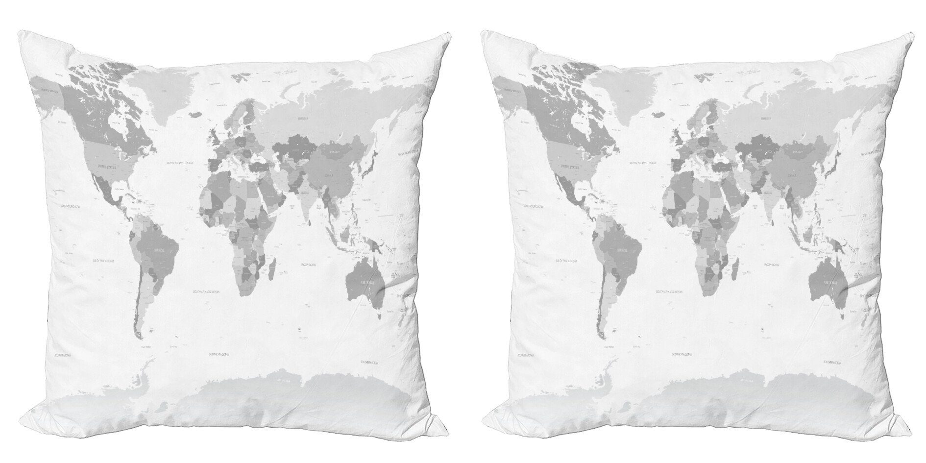 Kissenbezüge Modern Accent Doppelseitiger Digitaldruck, Abakuhaus (2 Stück), Weltkarte Weltkarte Kontinent der Erde