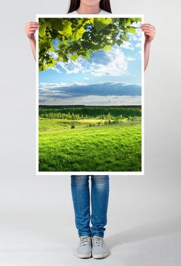 Sinus Art Poster 90x60cm Poster Frühlingswiese und Wald