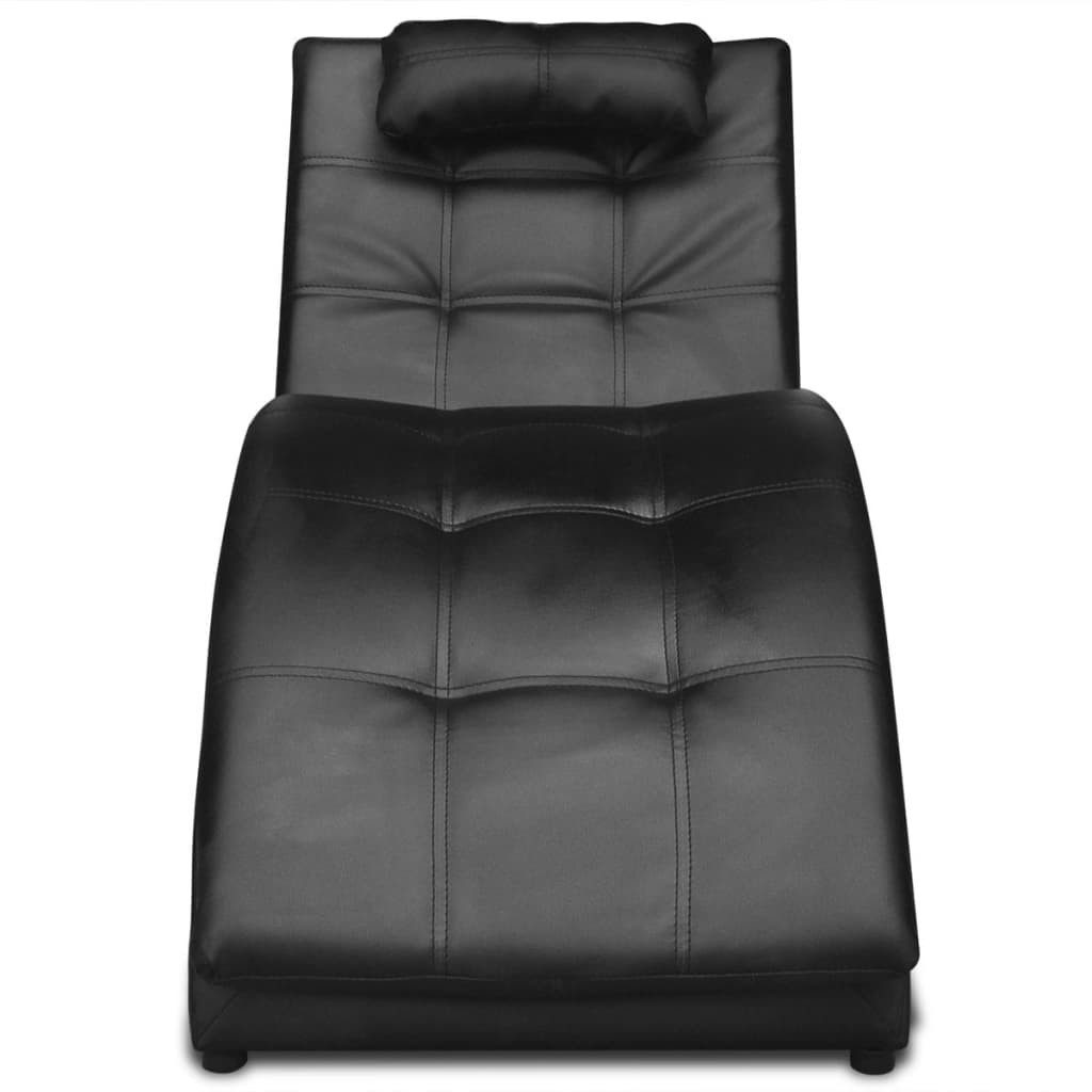 vidaXL Sitzbank Chaiselongue mit Kissen Schwarz Kunstleder Liegesofa Wohnzimmer Relaxl
