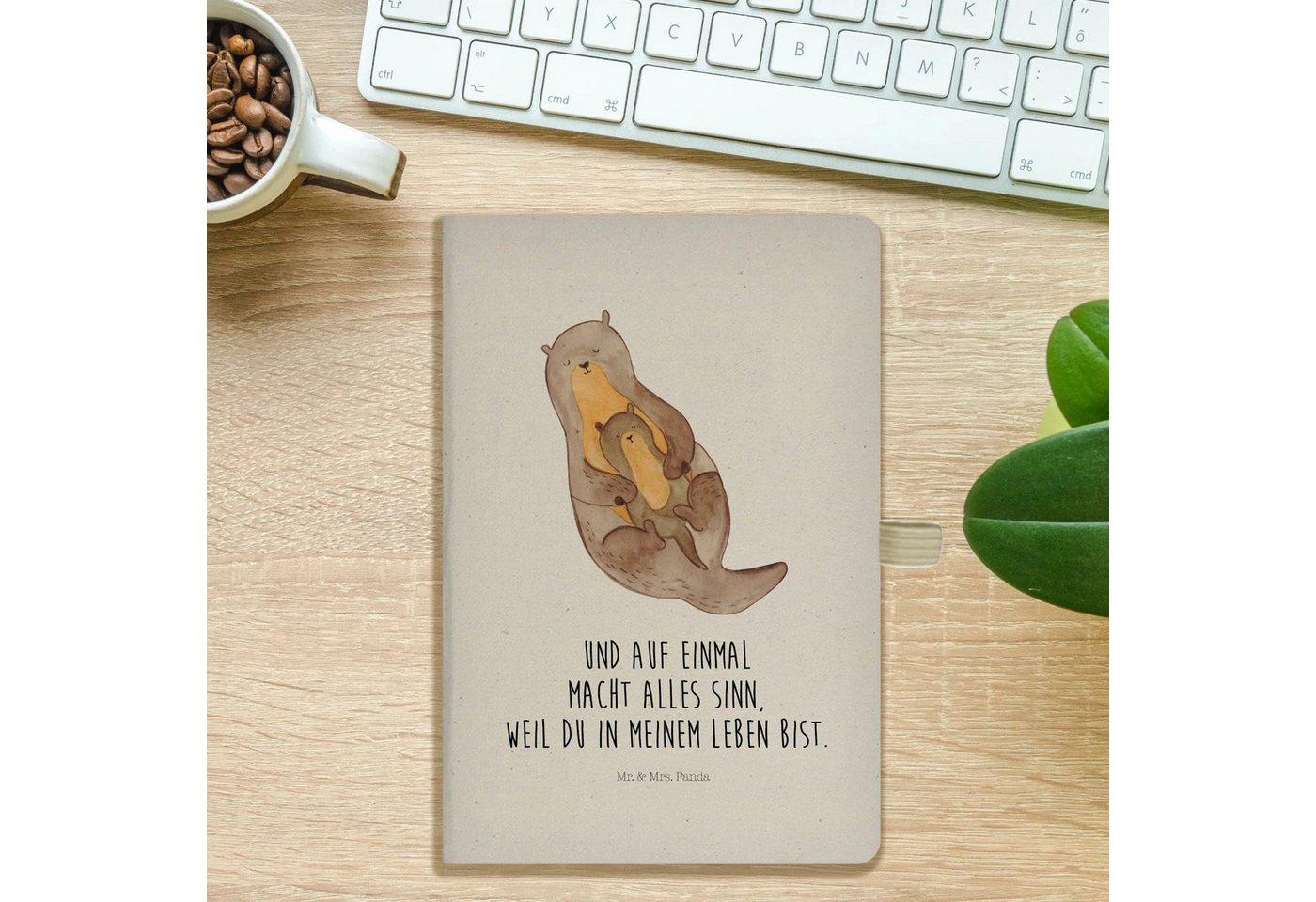 Thumbnail - Mr. & Mrs. Panda Notizbuch Otter Kind - Transparent - Geschenk, A5 Notizbuch Für Schule, Geburt, Mr. & Mrs. Panda, Hochw...