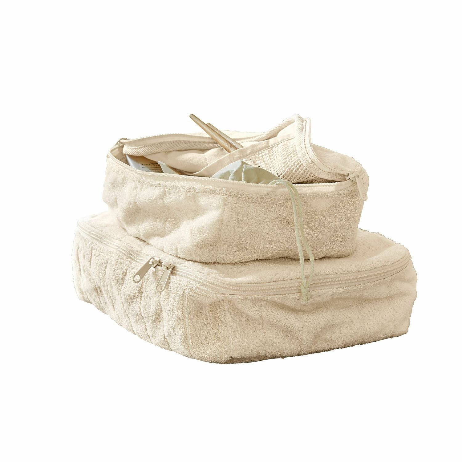 Mirabeau Handtasche Kosmetiktasche 2er Set Invarel creme