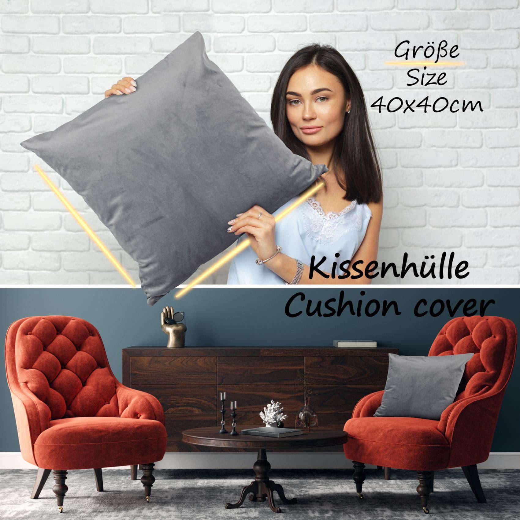 ANRO Dekokissen Kissenhülle MIT oder OHNE Füllung Kissenbezug Zierkissen, Kissenhülle in 30x50cm ohne Füllung Silbergrau – Bild 4 von 5