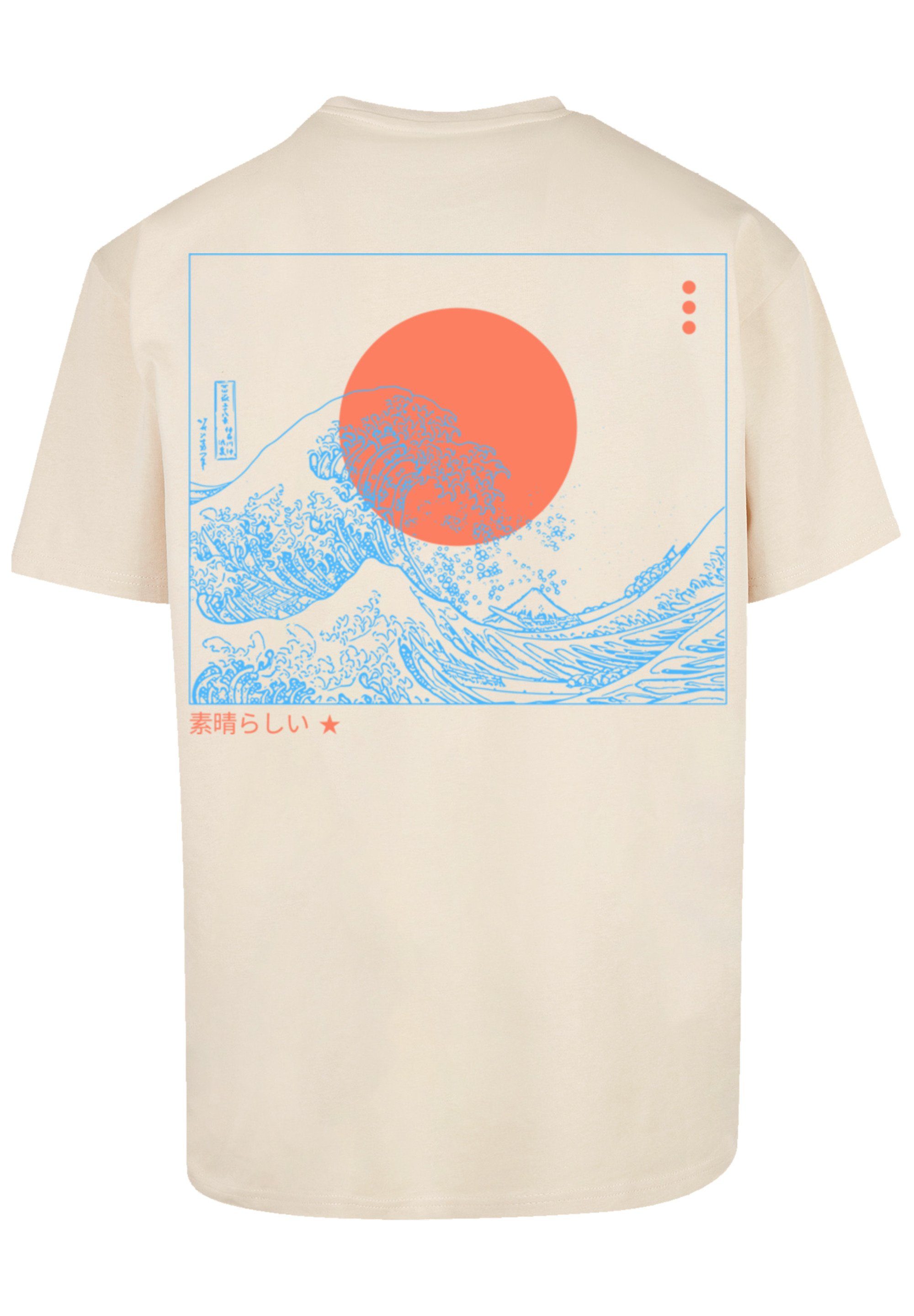 F4NT4STIC Kanagawa kleiner aus, Print, bitte Größe T-Shirt weit Fällt SIZE eine Welle bestellen PLUS