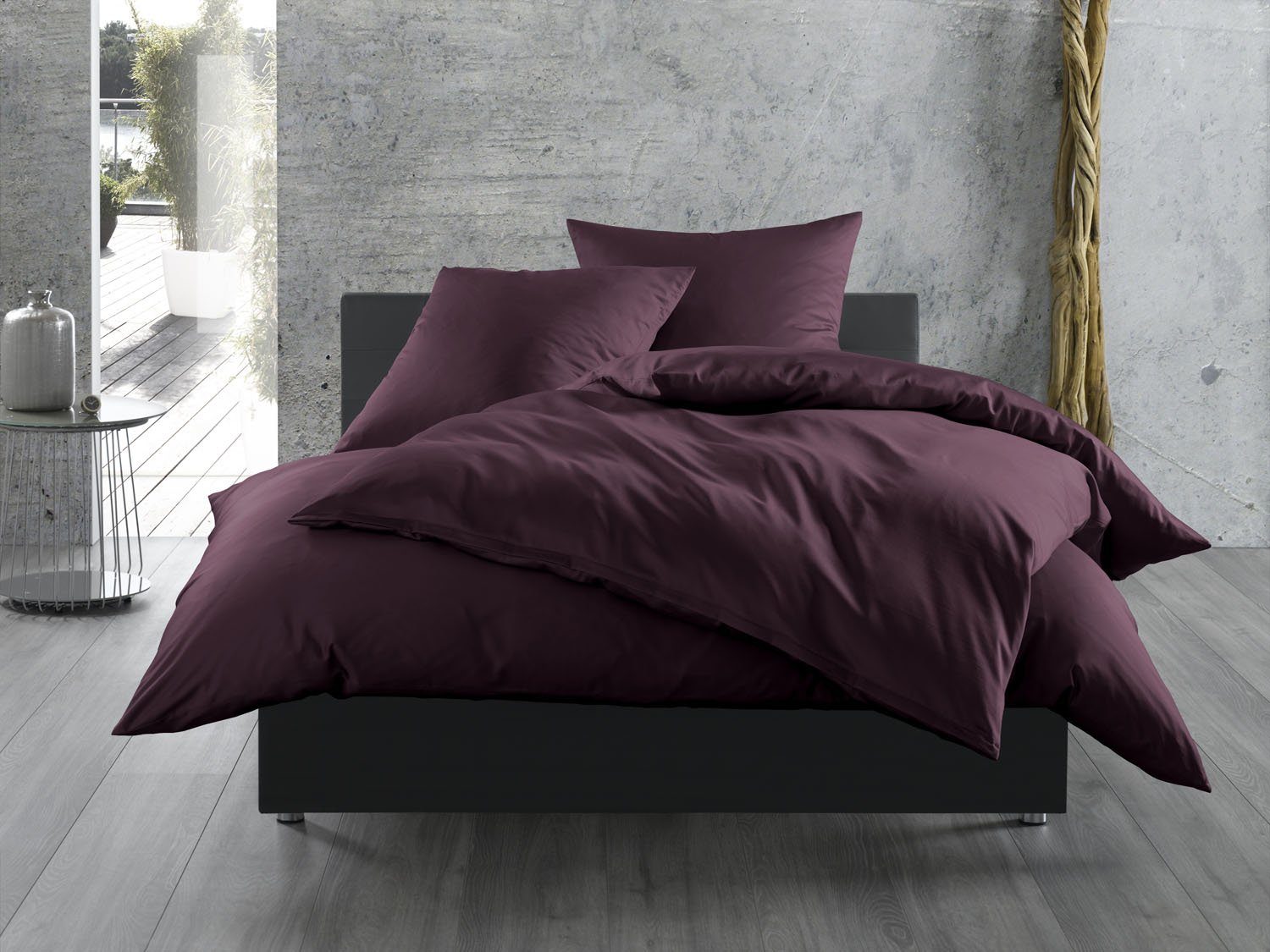 BETTWAESCHE-MIT-STIL Bettwäsche Mako Satin Bettwäsche uni günstig online kaufen