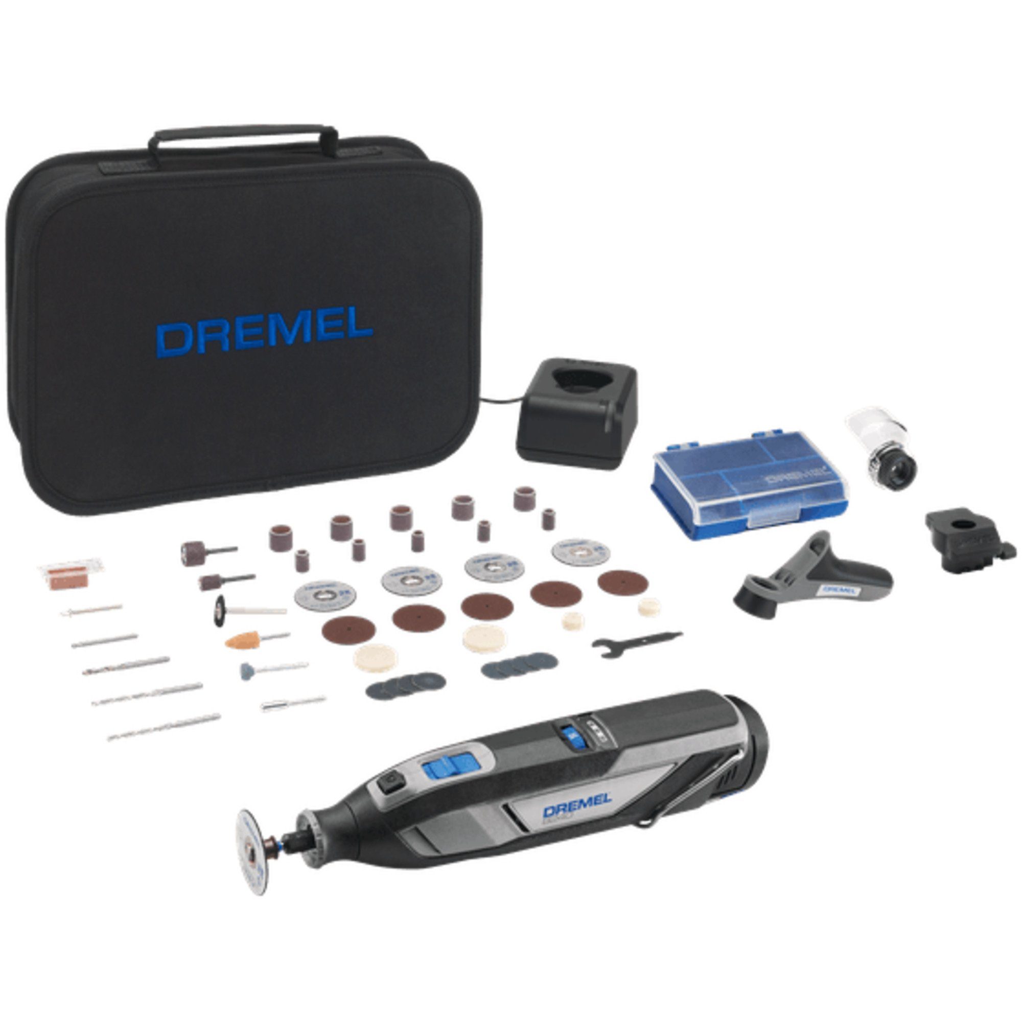 DREMEL Akku-Multifunktionswerkzeug Dremel Akku-Multifunktions-Werkzeug 8240-3/45, Li-Ion-Akku 2Ah, 45-teiliges Zubehör, Softbag