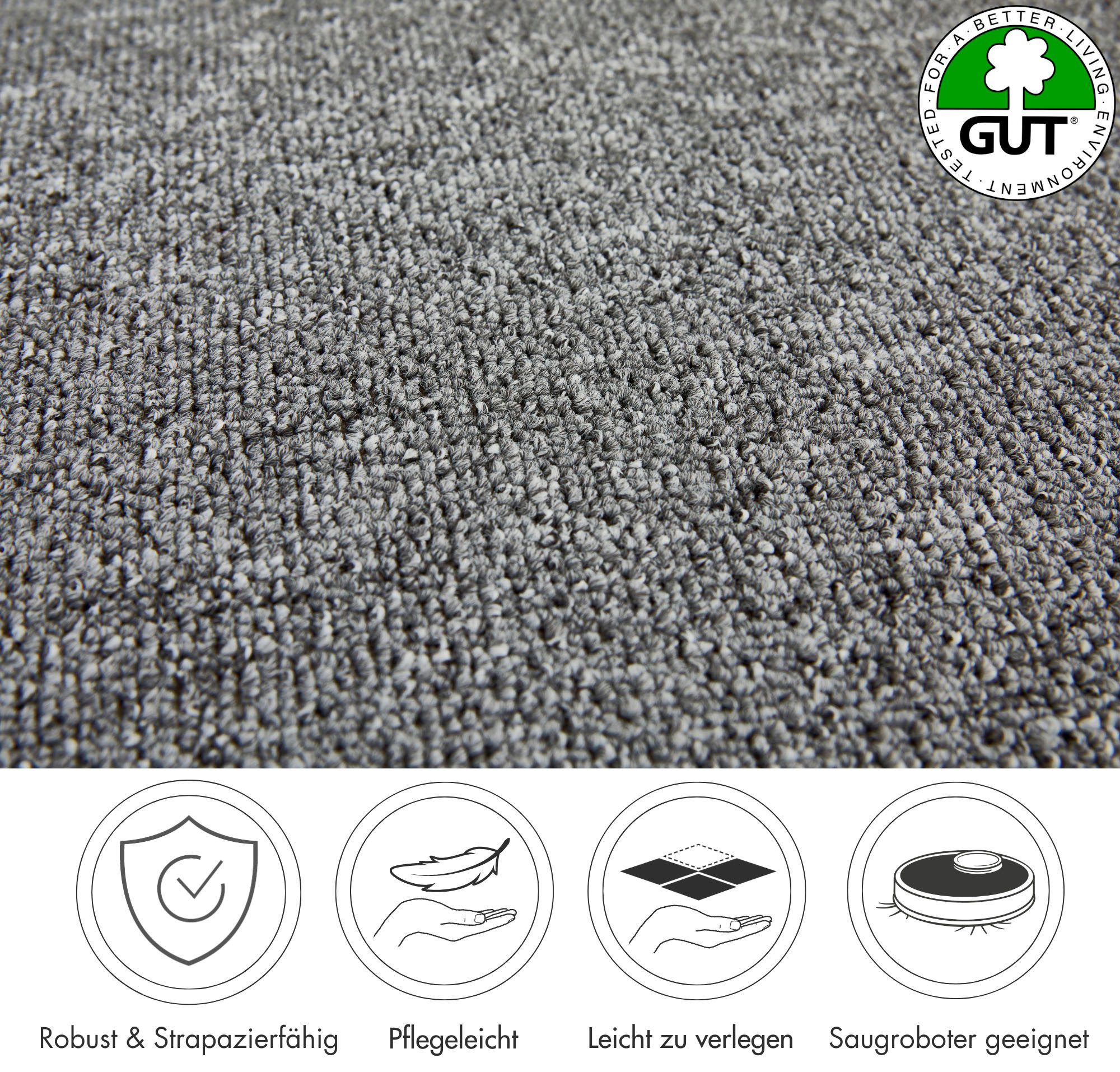 Andiamo Teppichboden Rambo, Feinschlinge, Made in Netherlands, rechteckig, Höhe: 4,5 mm, meliert, Breite 400 cm oder 500 cm, strapazierfähig & pflegeleicht