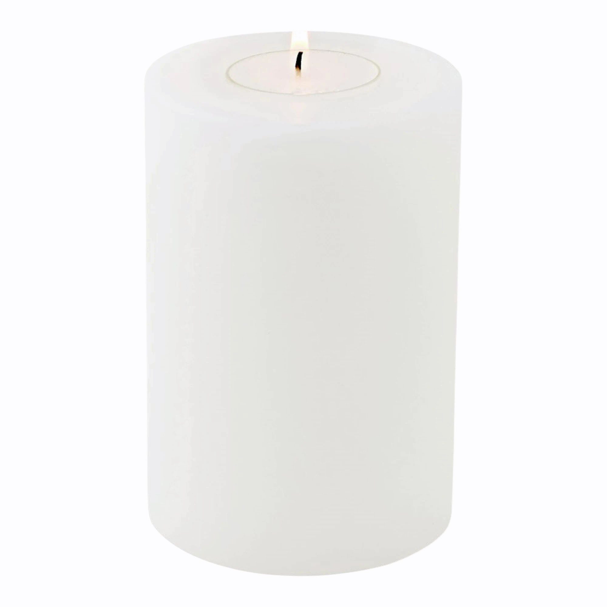 EDZARD Stumpenkerze Cornelius Ø 8 cm, (H 12 cm) Stumpenkerzen-Optik, Dauerkerze für Teelichter