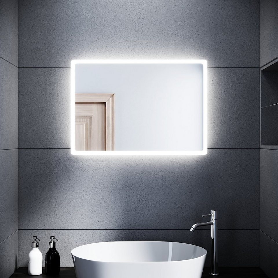 sonni badspiegel badspiegel mit beleuchtung wandspiegel 60 x 40cm