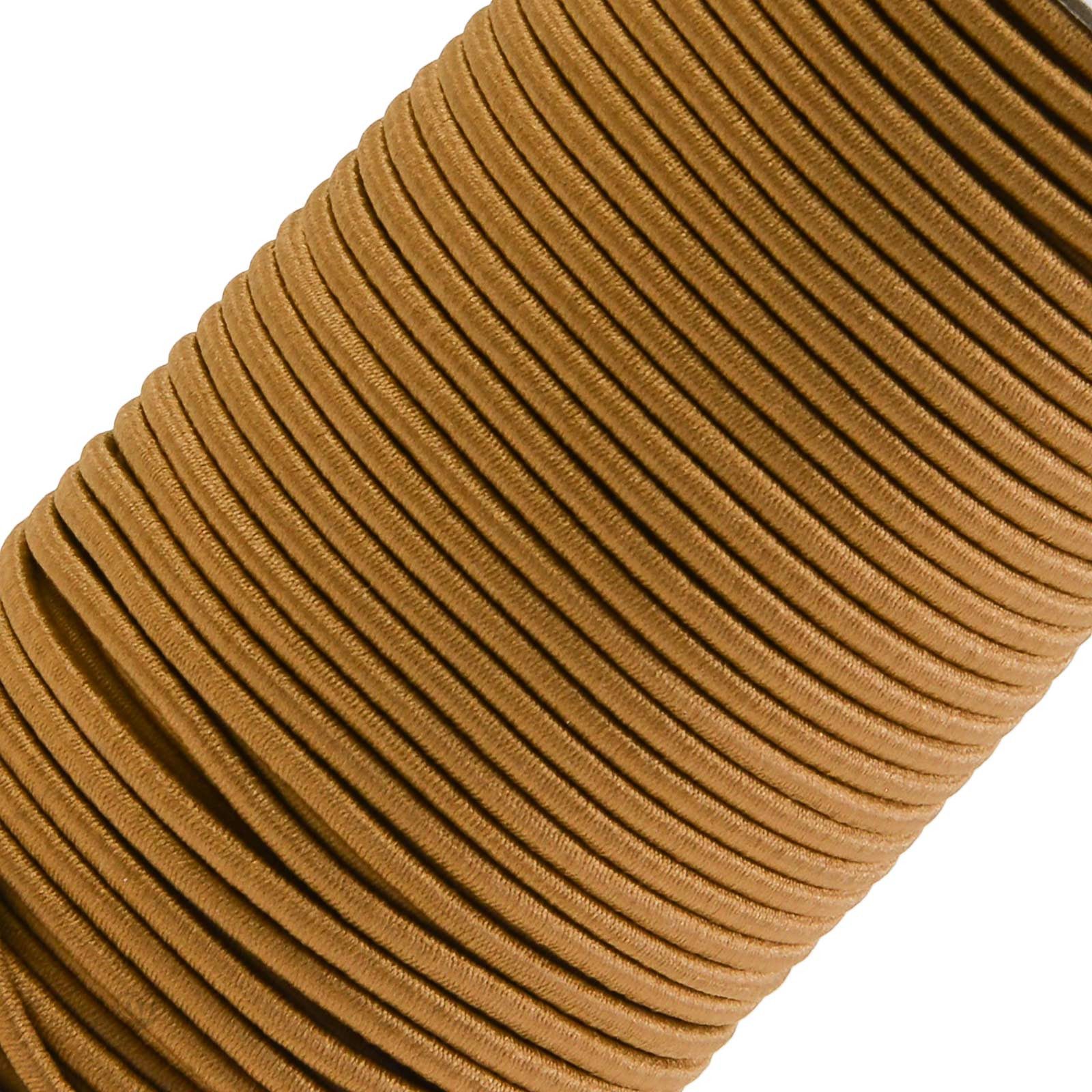 maDDma Gummiband 50m Gummikordel 3mm Hutgummi Nähzubehör 27 Farben elastisches Band, braunbeige