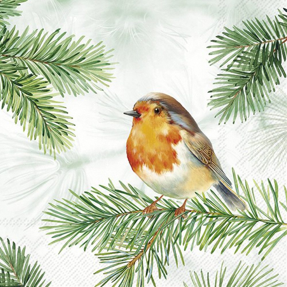 IHR Papierserviette Charming Robin, (20 St), 20 Stück