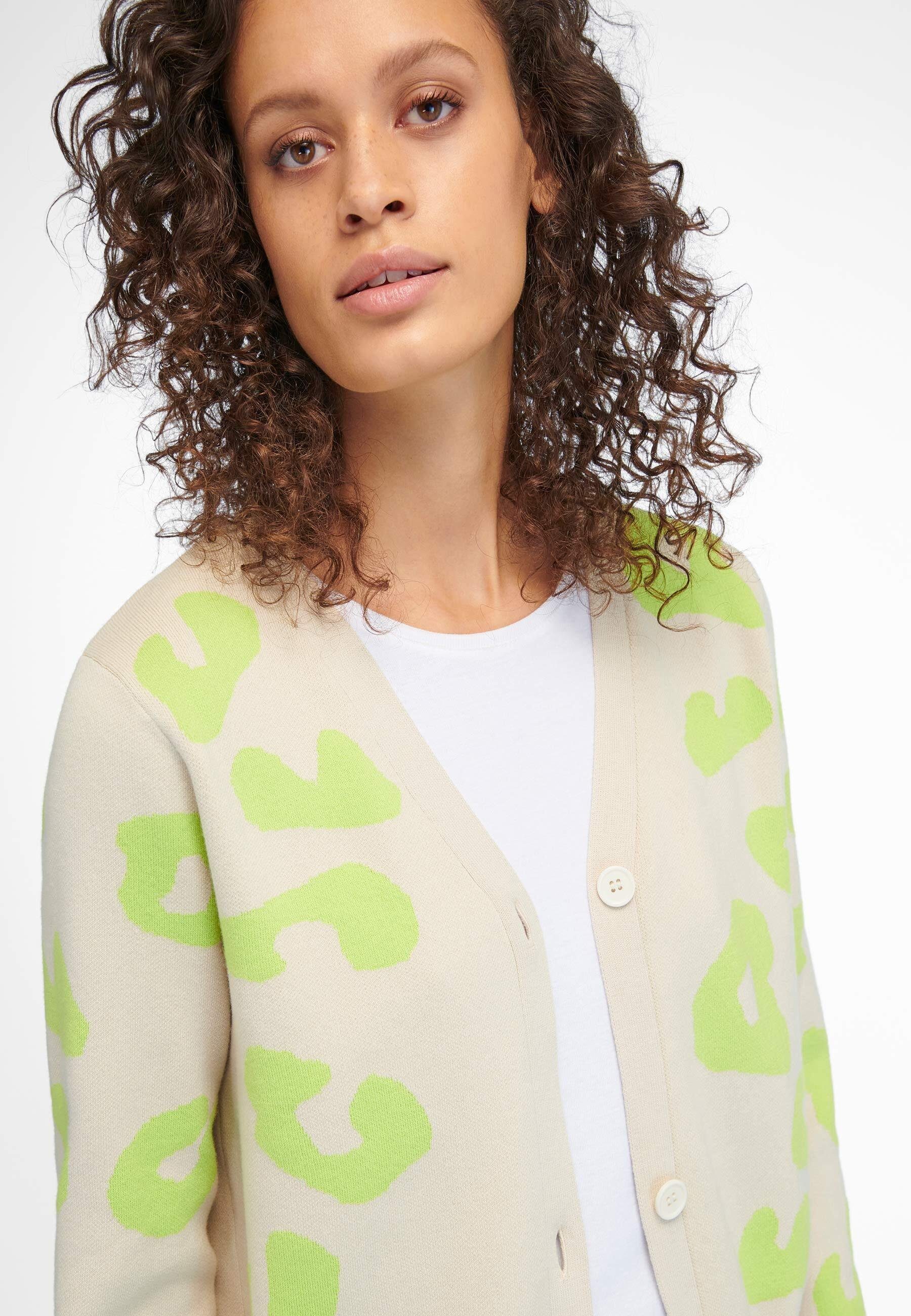 cotton Strickjacke SAND/LIME Uta Raasch