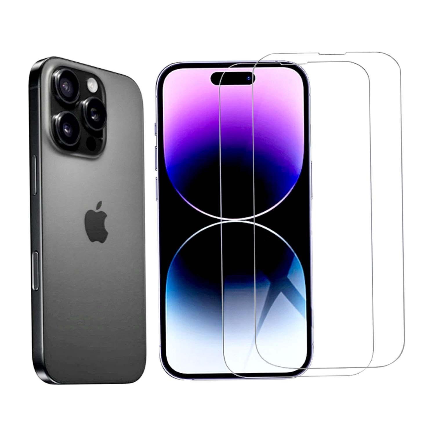 Displayschutzglas 2x Schutzfolie für iPhone 16 Pro MAX Panzerfolie kristallklar